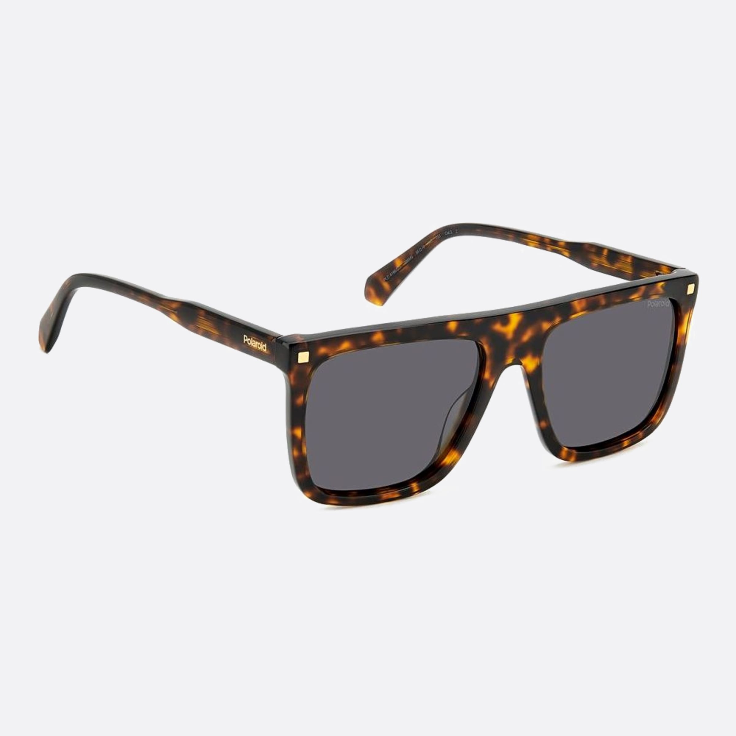 Polaroid 56mm Pld Havana Squared Polarized Men Sunglasses - Detail View