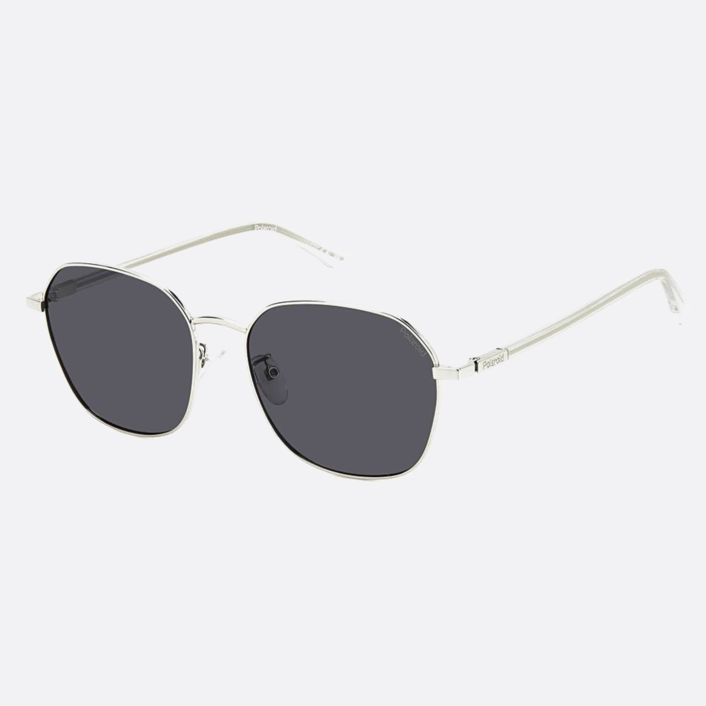 Polaroid 57mm Pld Silver Geometric Men Sunglasses - Side View