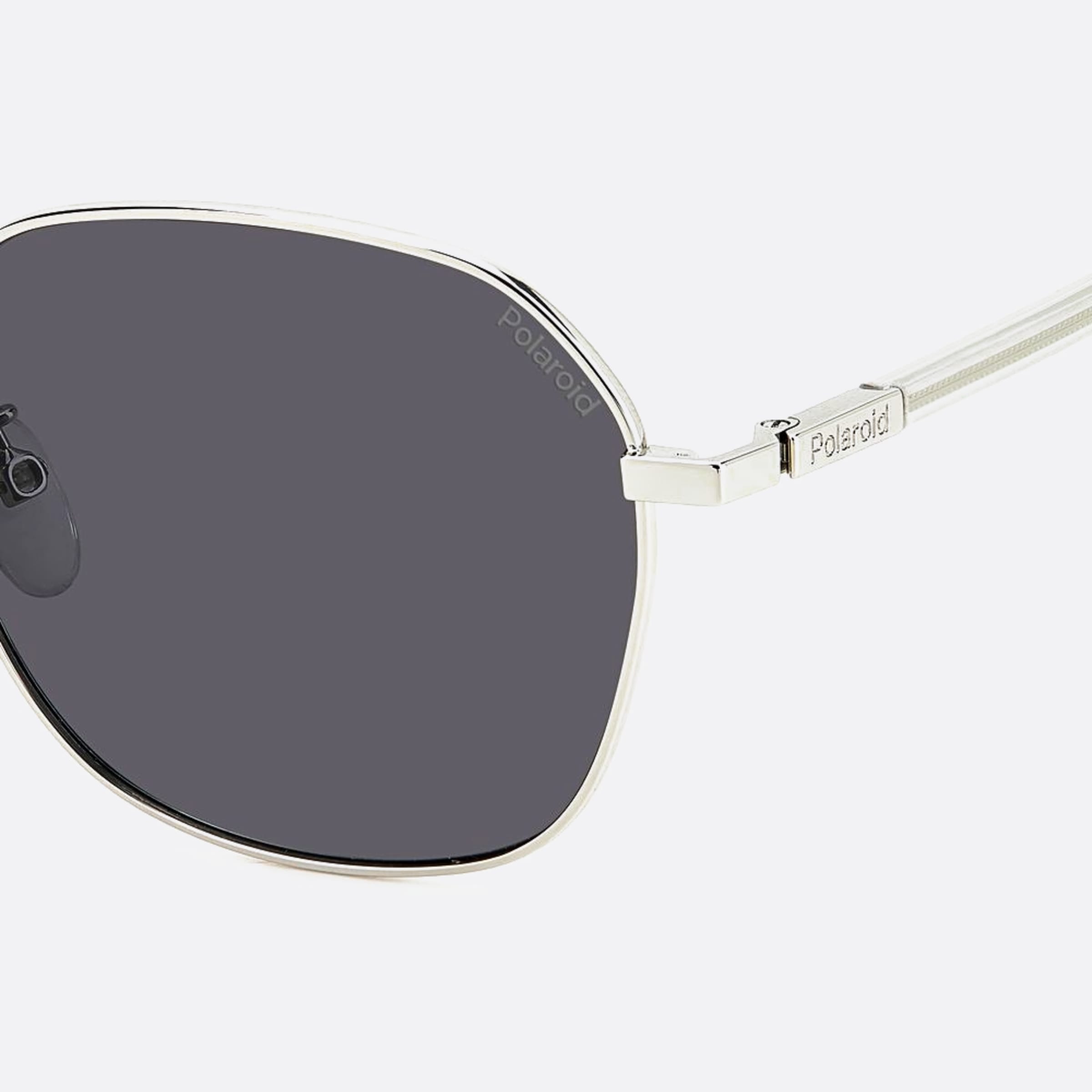 Polaroid 57mm Pld Silver Geometric Men Sunglasses - Detail View
