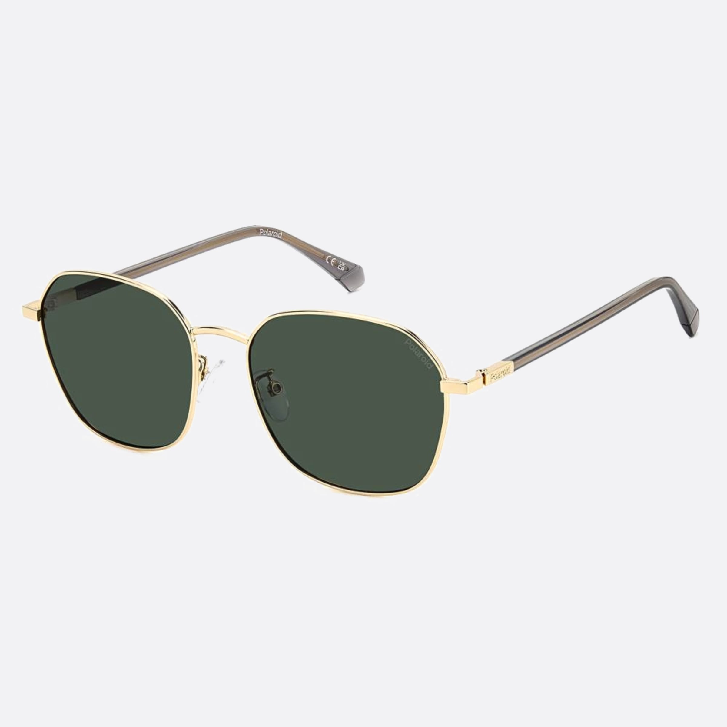 Polaroid 55mm Pld Pef Gold Geometric Men Sunglasses - Side View