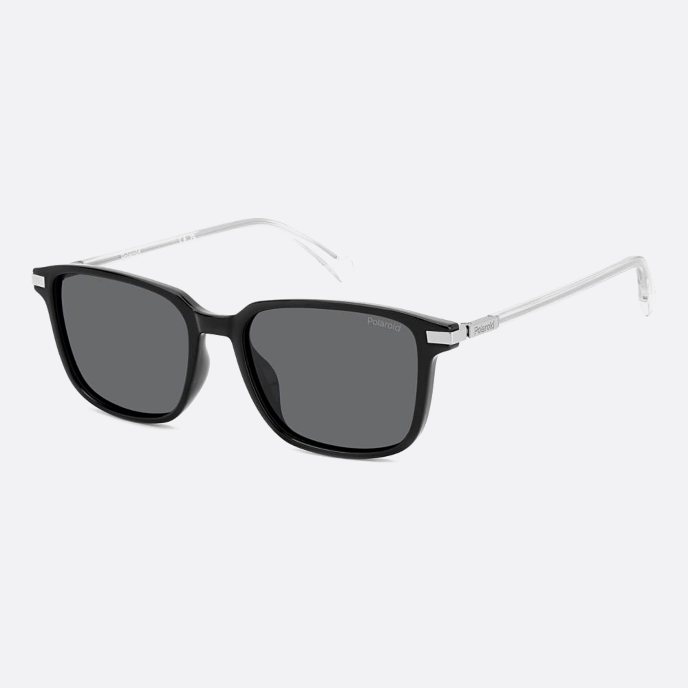 Polaroid 54mm Pld Black Squared Polarized Men Sunglasses - Side View
