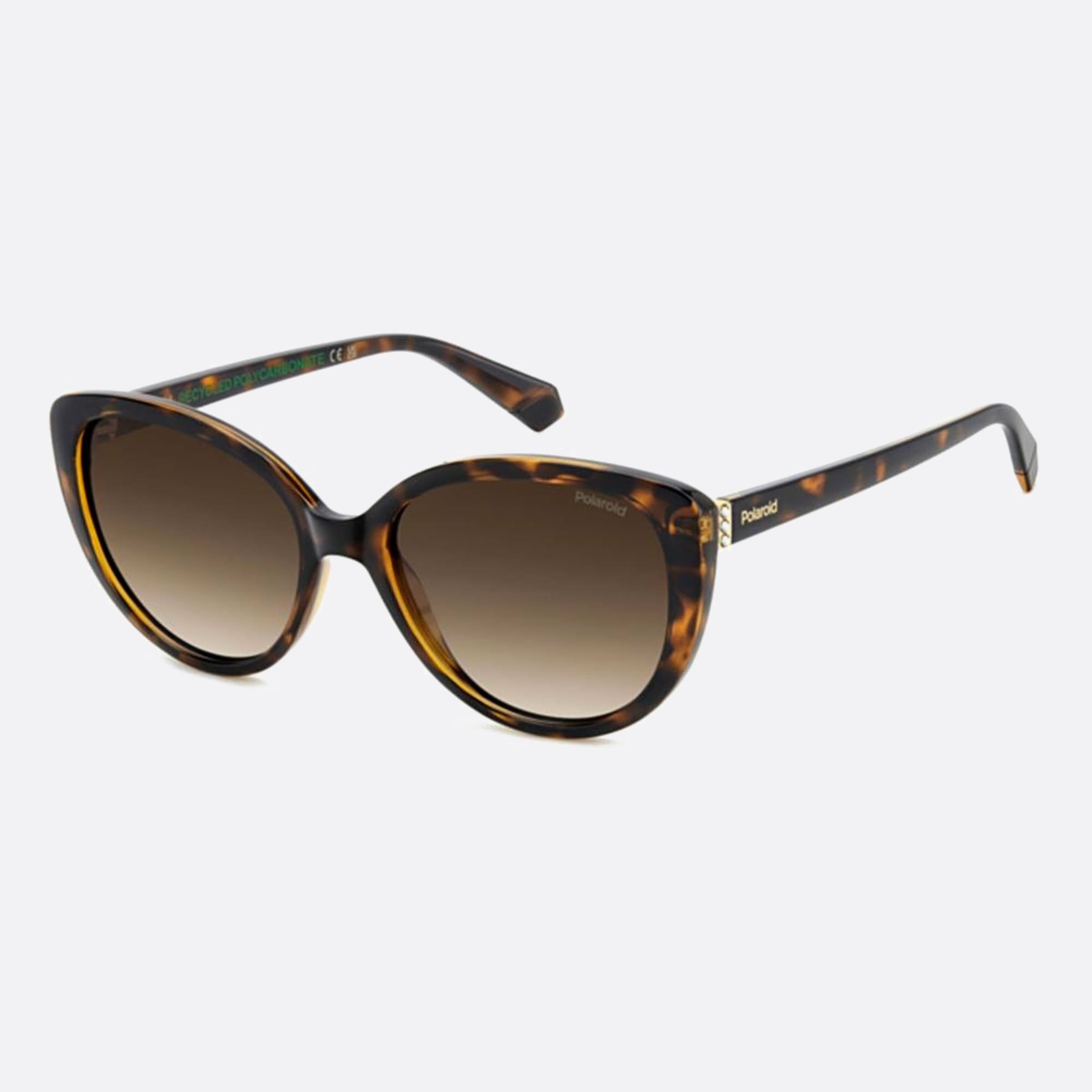 Polaroid 56mm Pld Havana Cat Eye Polarized Women Sunglasses - Side View