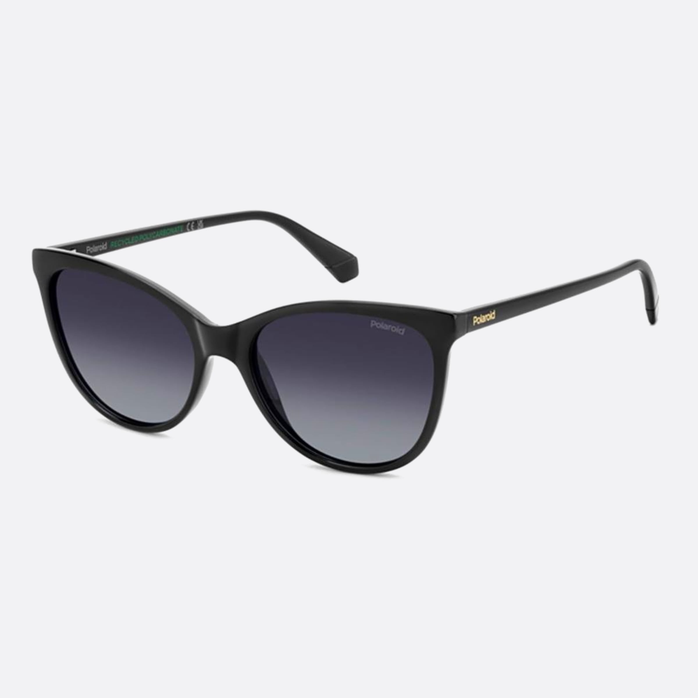 Polaroid 55mm Pld Black Cat Eye Polarized Women Sunglasses - Side View