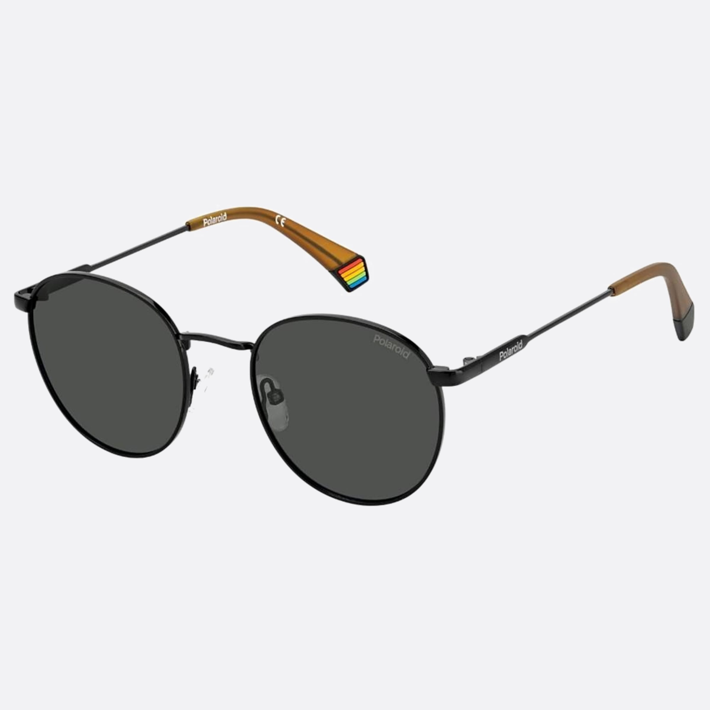 Polaroid 51mm Pld Black Round Polarized Unisex Sunglasses - Side View