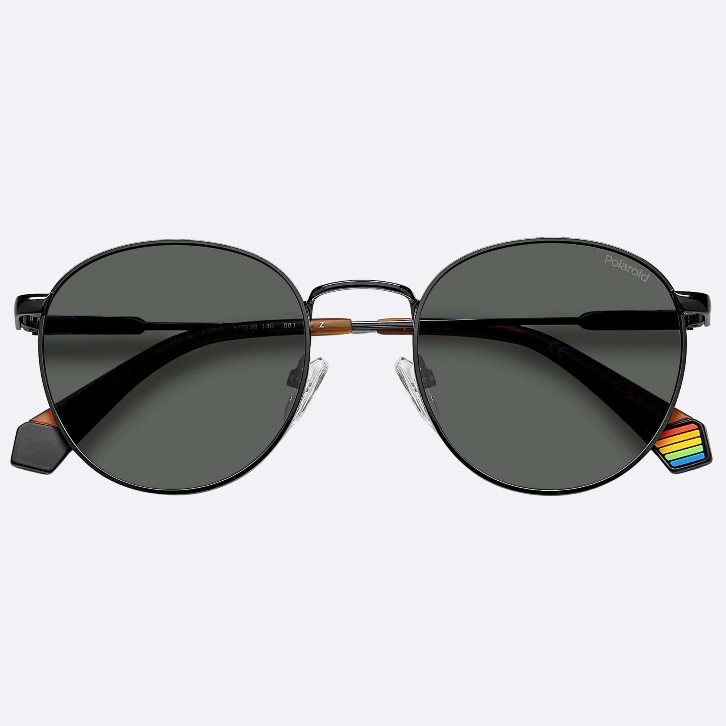 Polaroid 51mm Pld Black Round Polarized Unisex Sunglasses - Lifestyle Shot