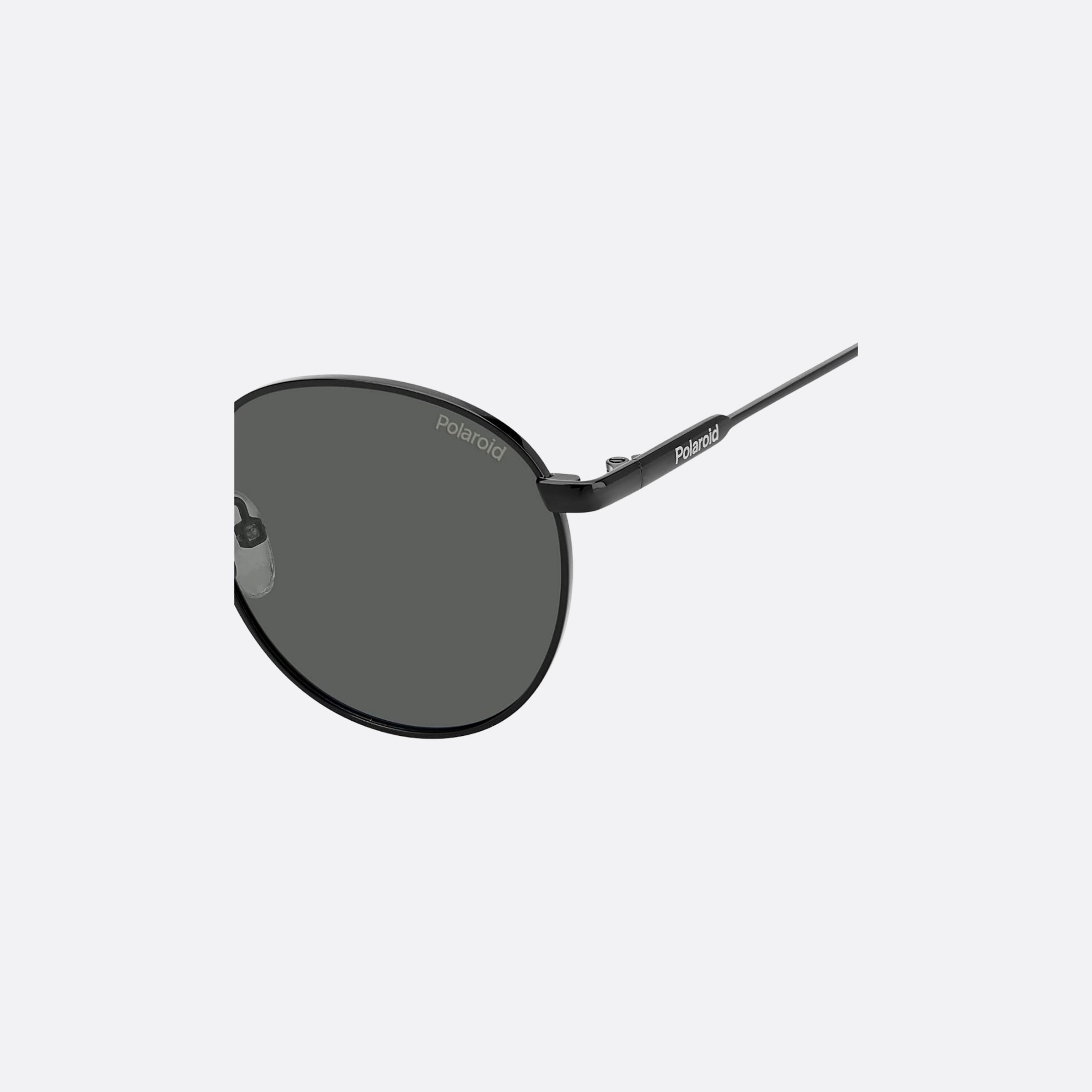 Polaroid 51mm Pld Black Round Polarized Unisex Sunglasses - Additional Angle