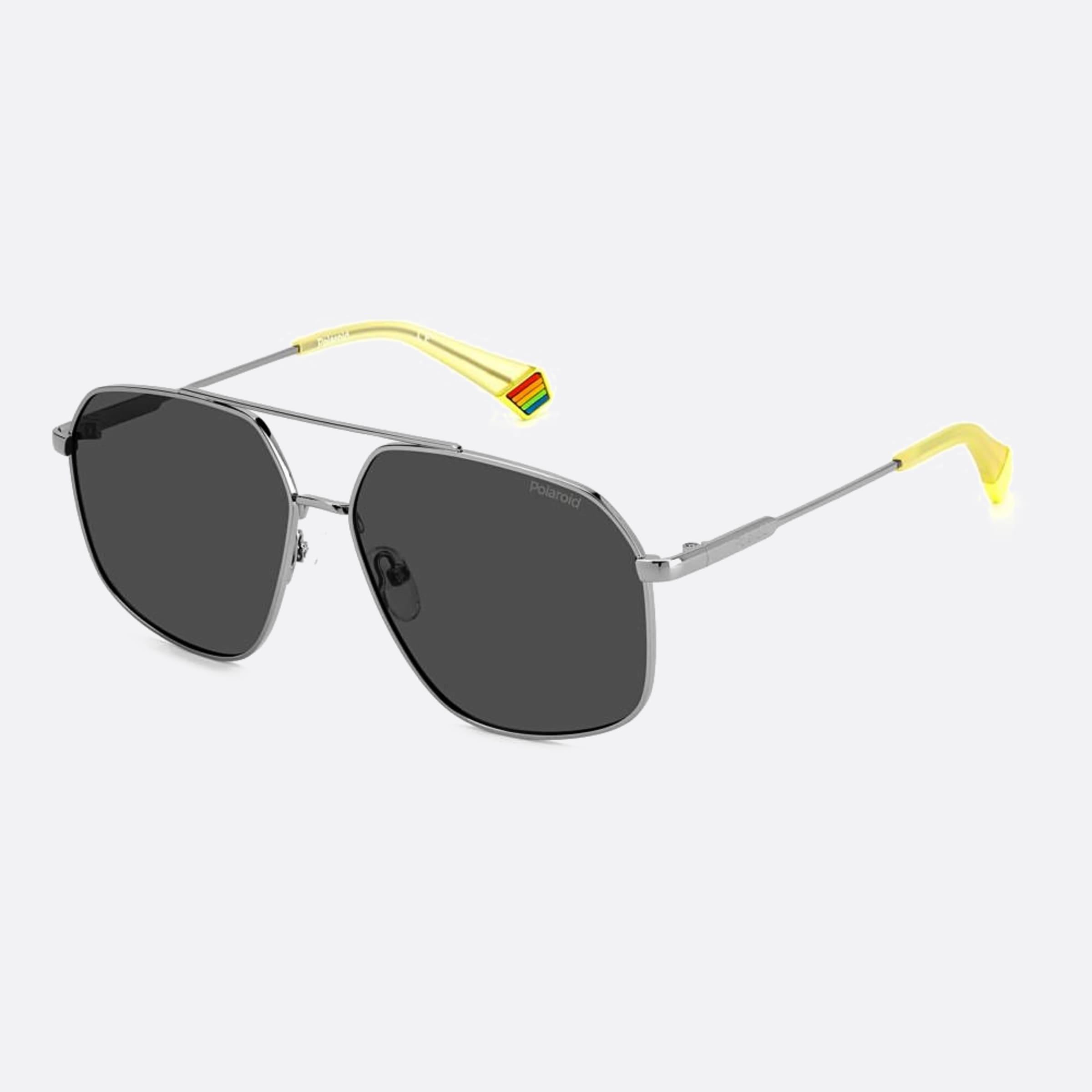 Polaroid 58mm Pld 6lb Ruthenium Pilot Polarized Unisex Sunglasses - Side View