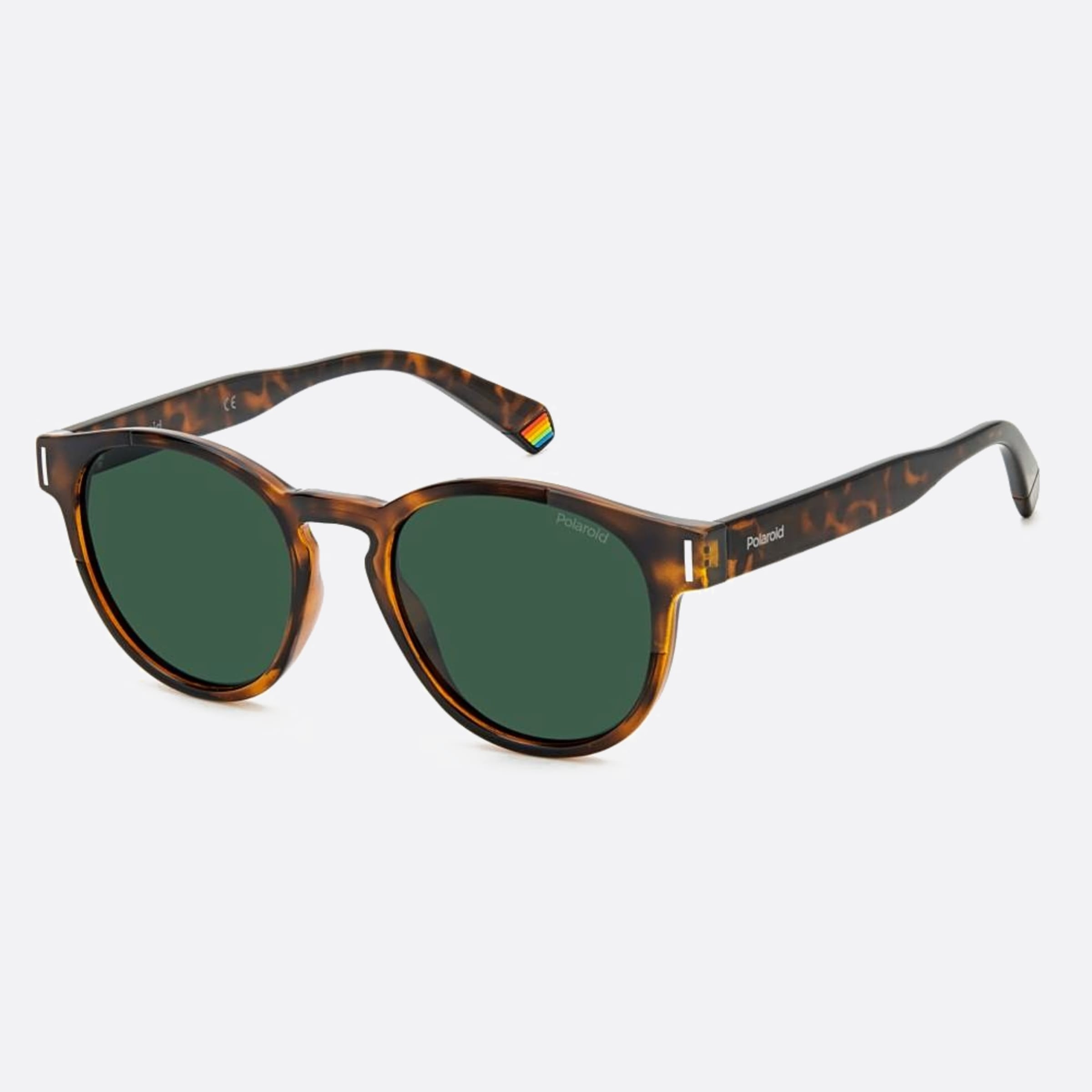 Polaroid 51mm Pld Havana Round Polarized Unisex Sunglasses - Side View