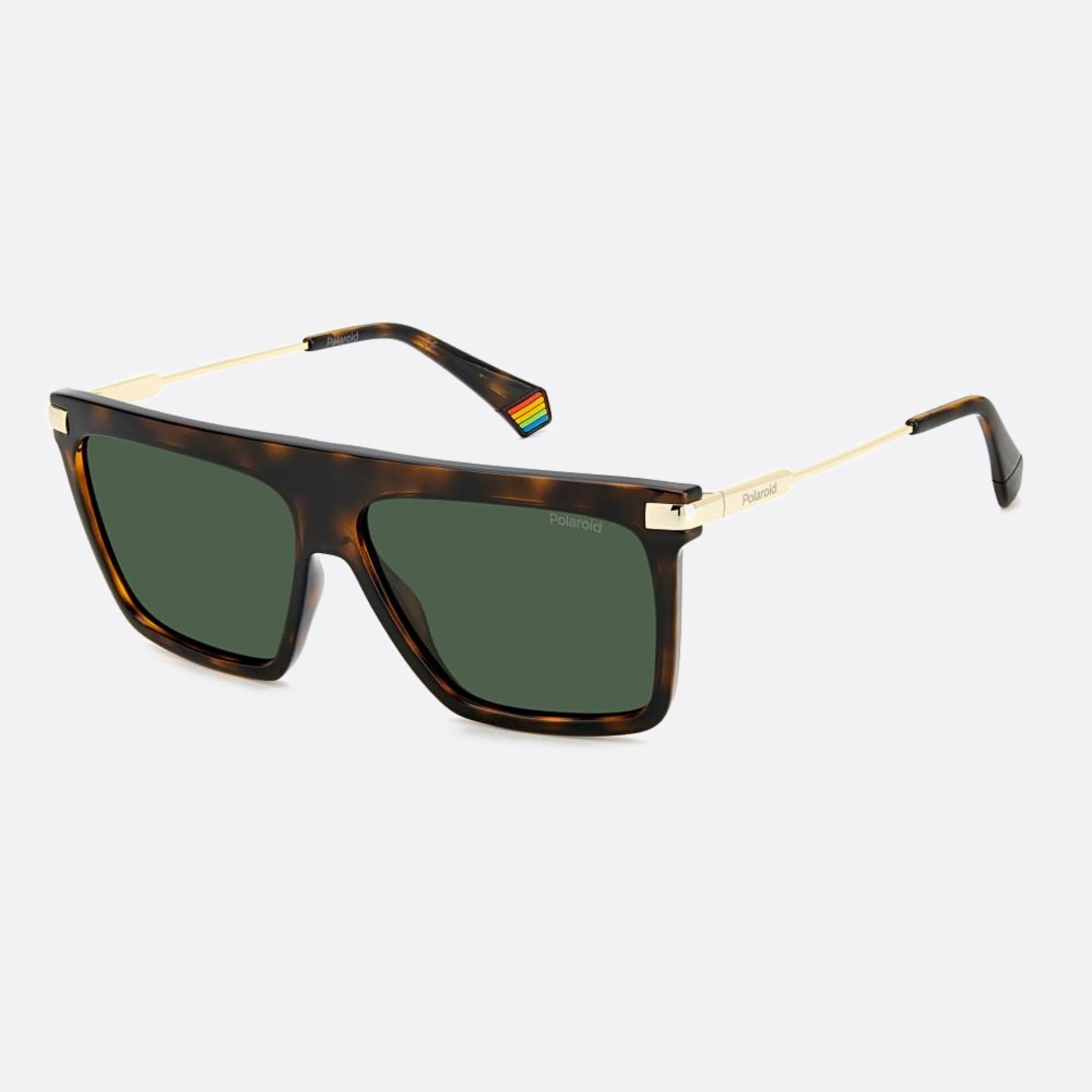 Polaroid 58mm Pld Havana Squared Polarized Men Sunglasses - Side View