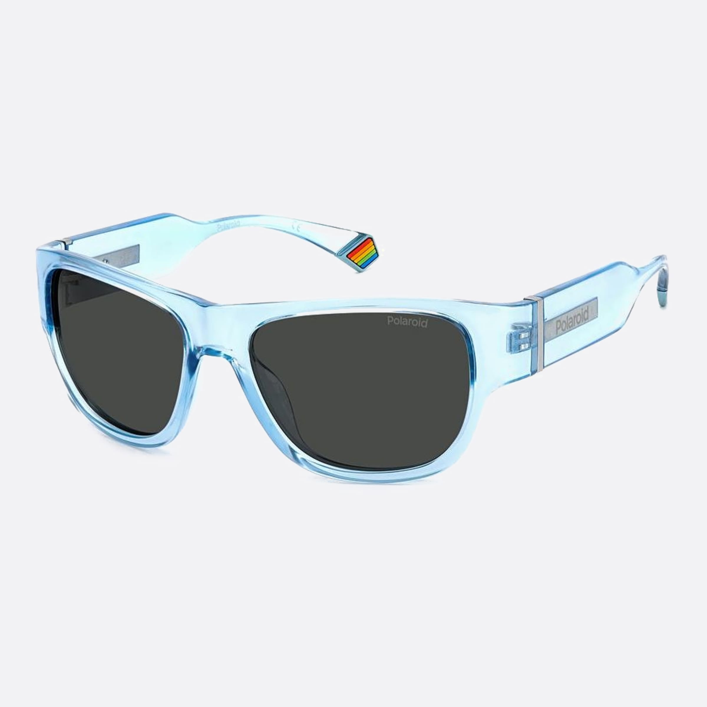 Polaroid 55mm Pld Mvu Blue Squared Polarized Unisex Sunglasses - Side View