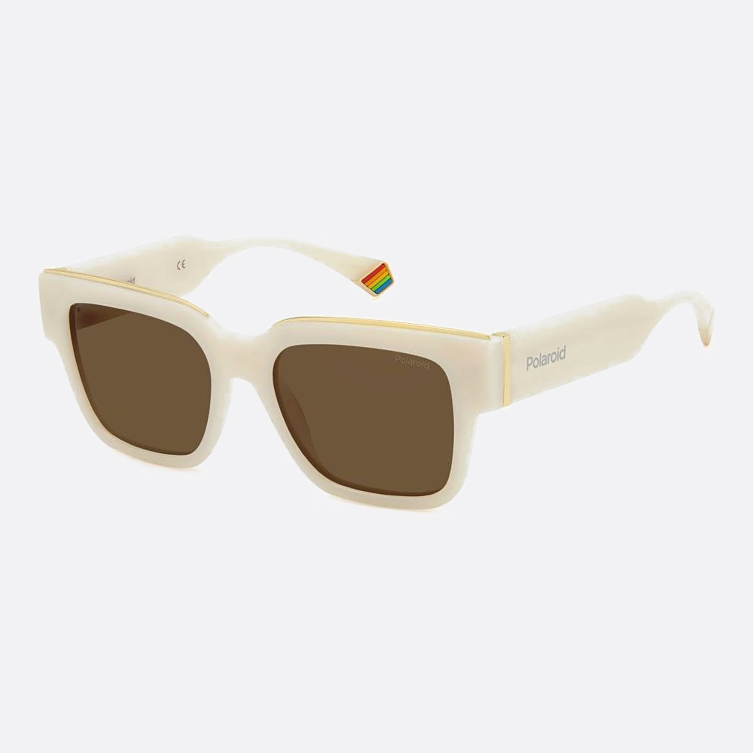 Polaroid 52mm Pld Szj White Squared Polarized Unisex Sunglasses - Side View