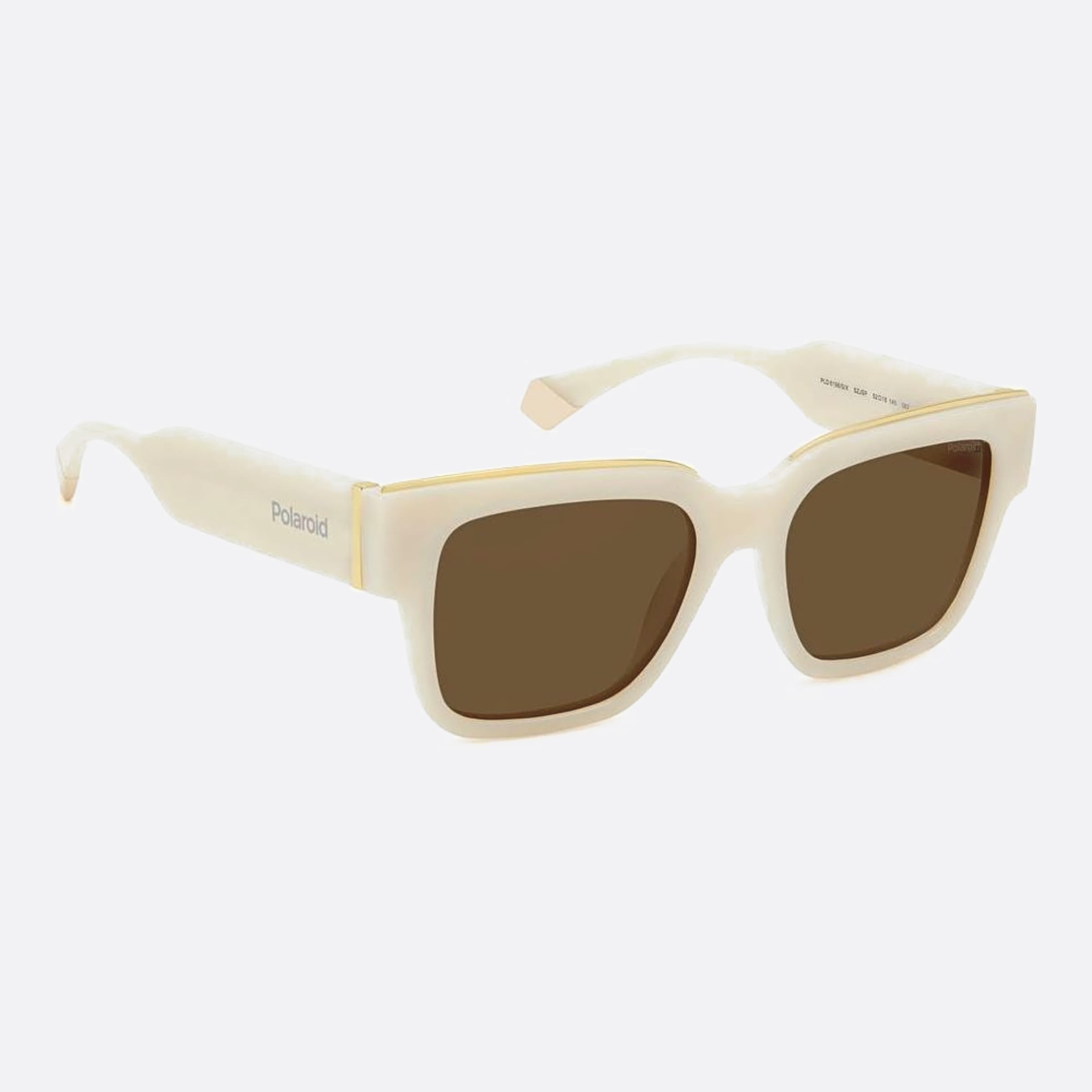 Polaroid 52mm Pld Szj White Squared Polarized Unisex Sunglasses - Detail View