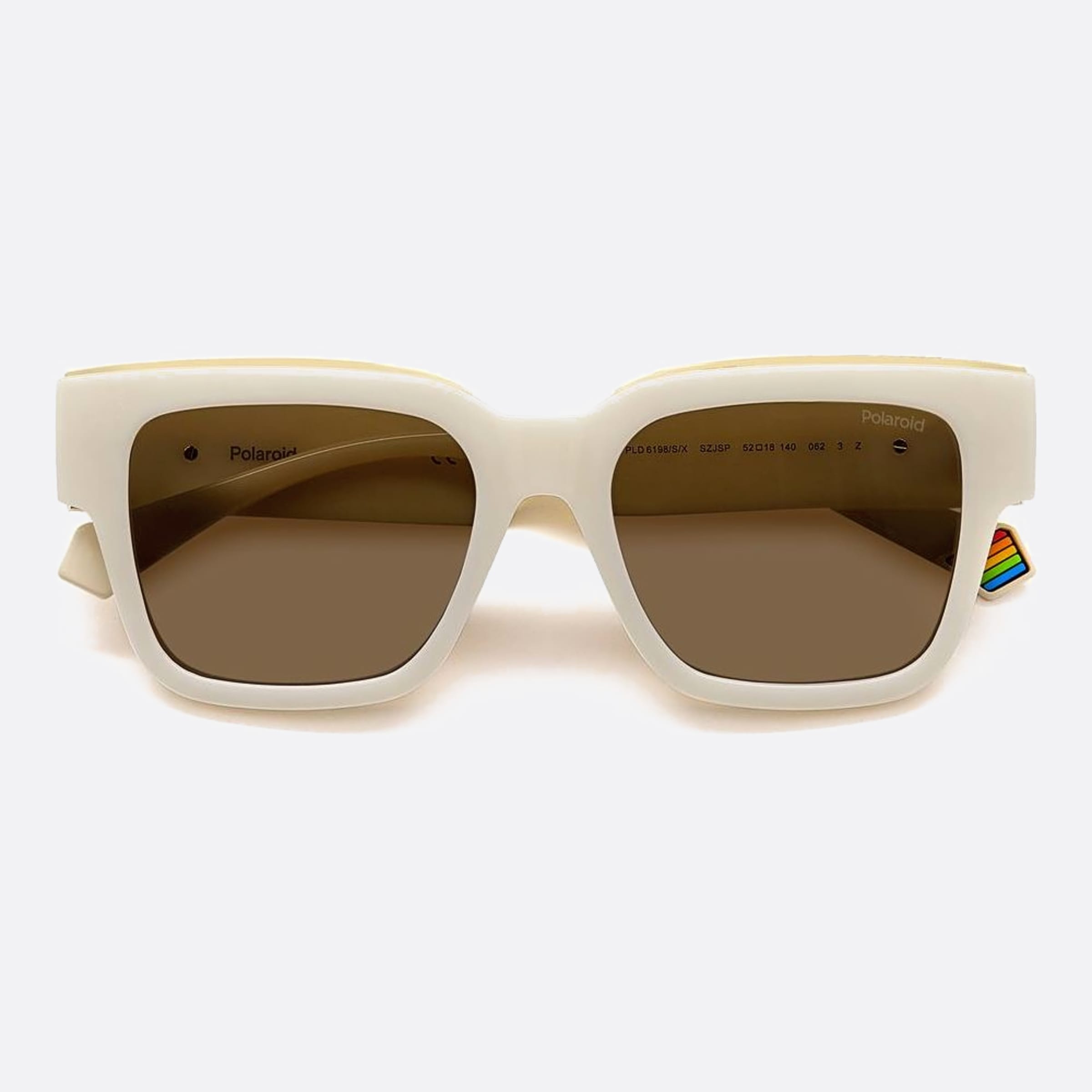 Polaroid 52mm Pld Szj White Squared Polarized Unisex Sunglasses - Lifestyle Shot