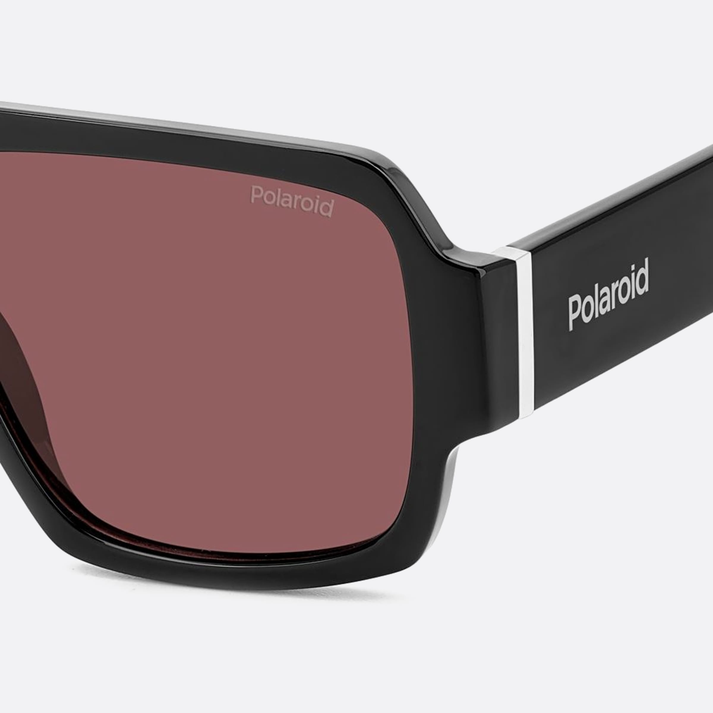 Polaroid 55mm Pld Black Geometric Polarized Unisex Sunglasses - Detail View