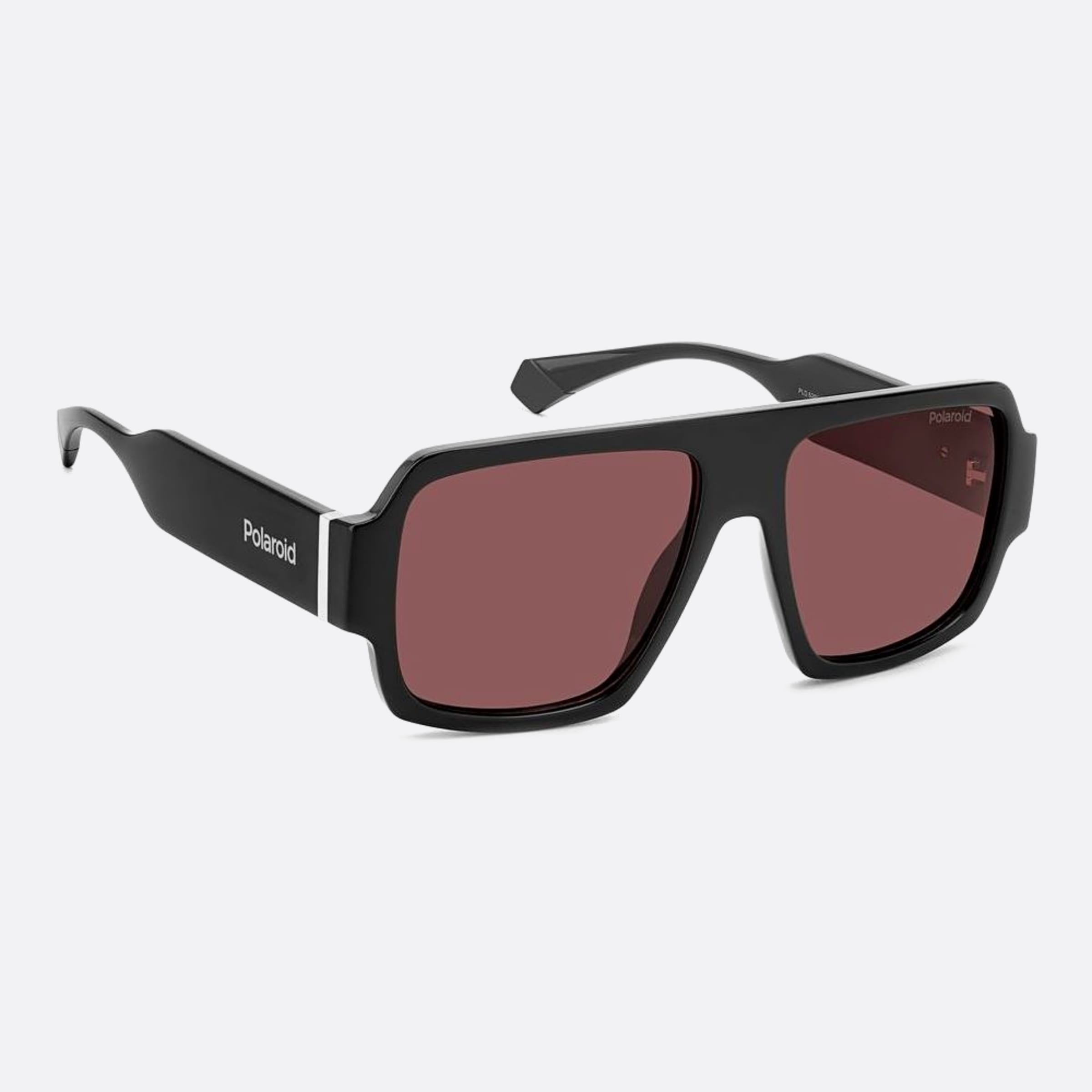 Polaroid 55mm Pld Black Geometric Polarized Unisex Sunglasses - Additional Angle