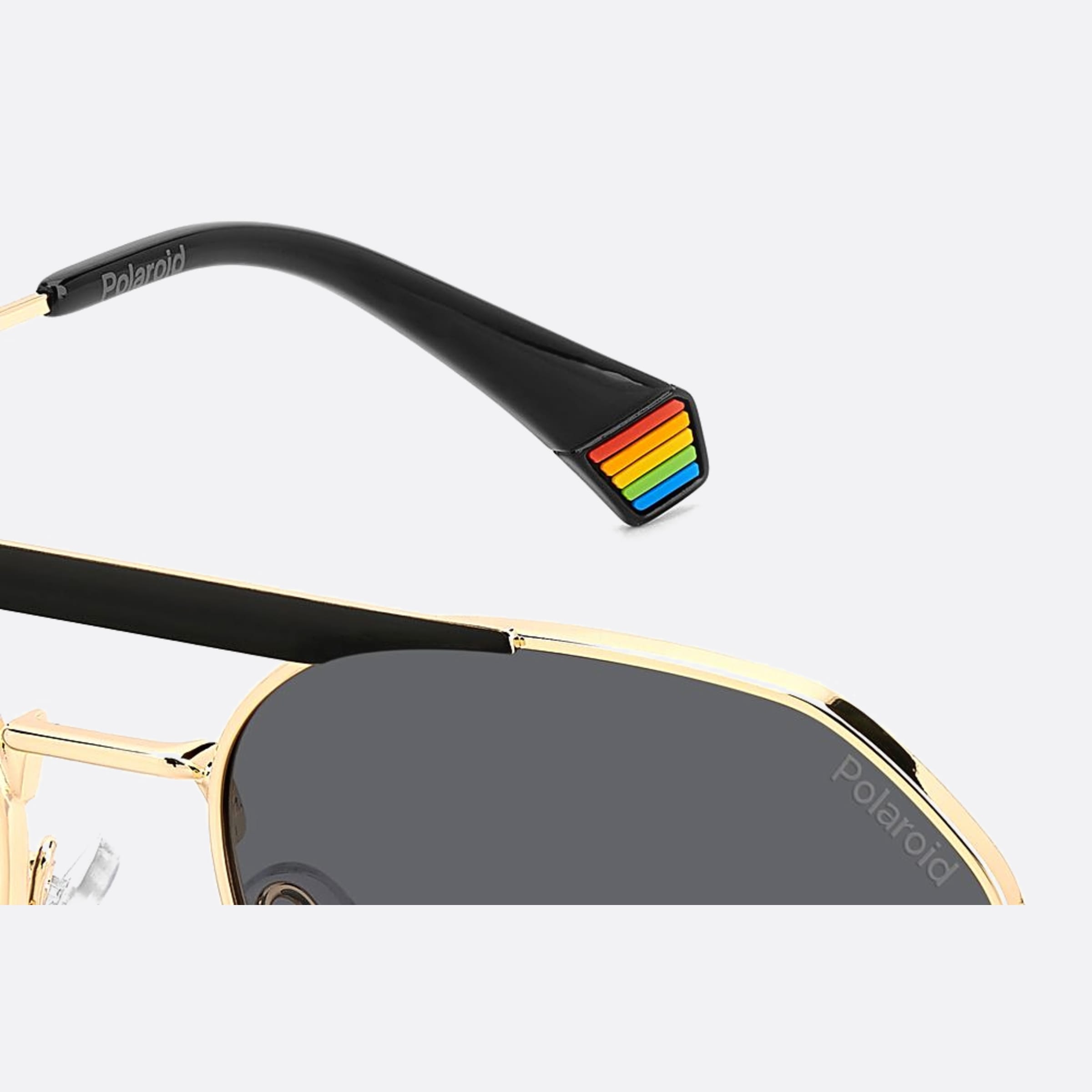 Polaroid 57mm Pld Rhl Gold Geometric Polarized Unisex Sunglasses - Detail View
