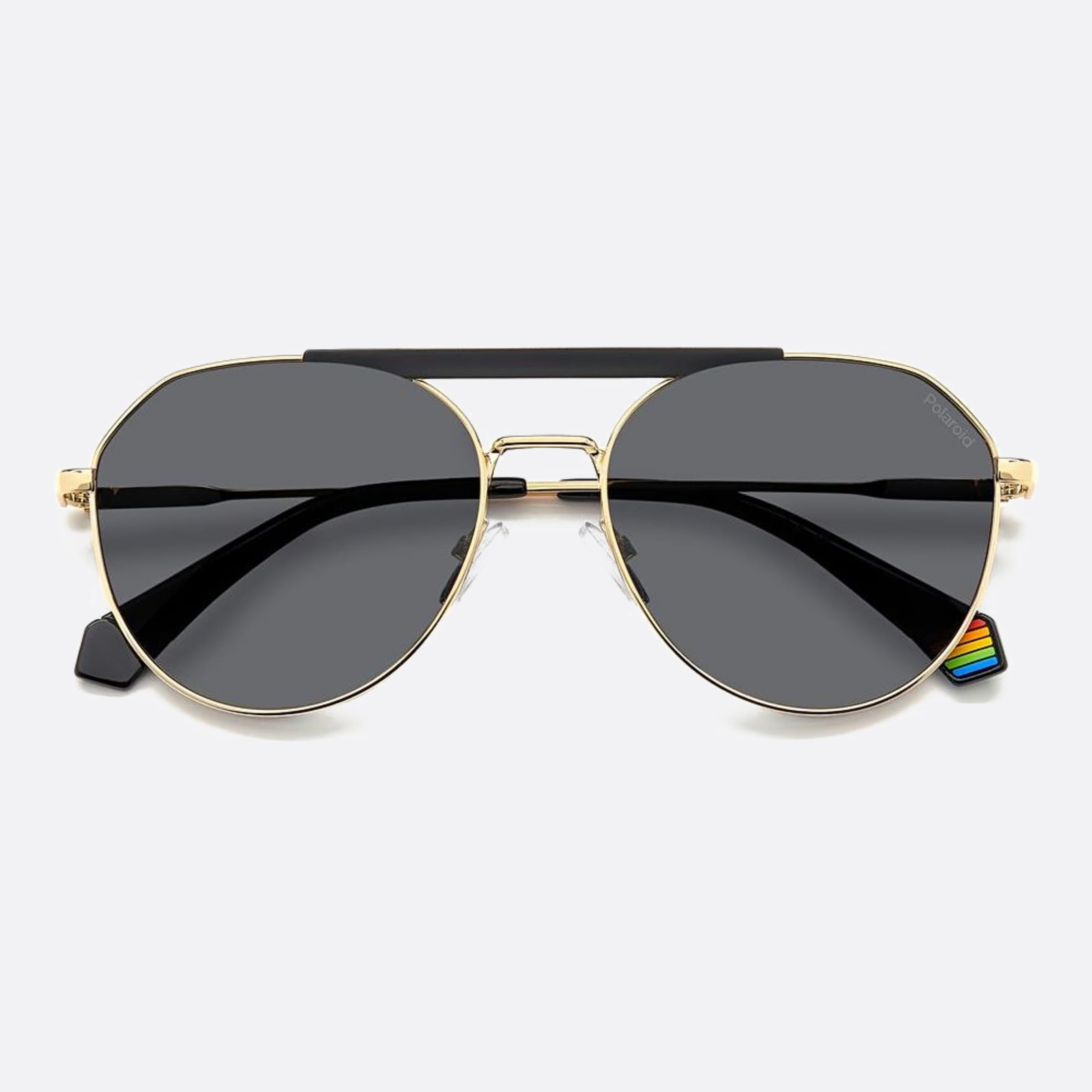Polaroid 57mm Pld Rhl Gold Geometric Polarized Unisex Sunglasses - Additional Angle