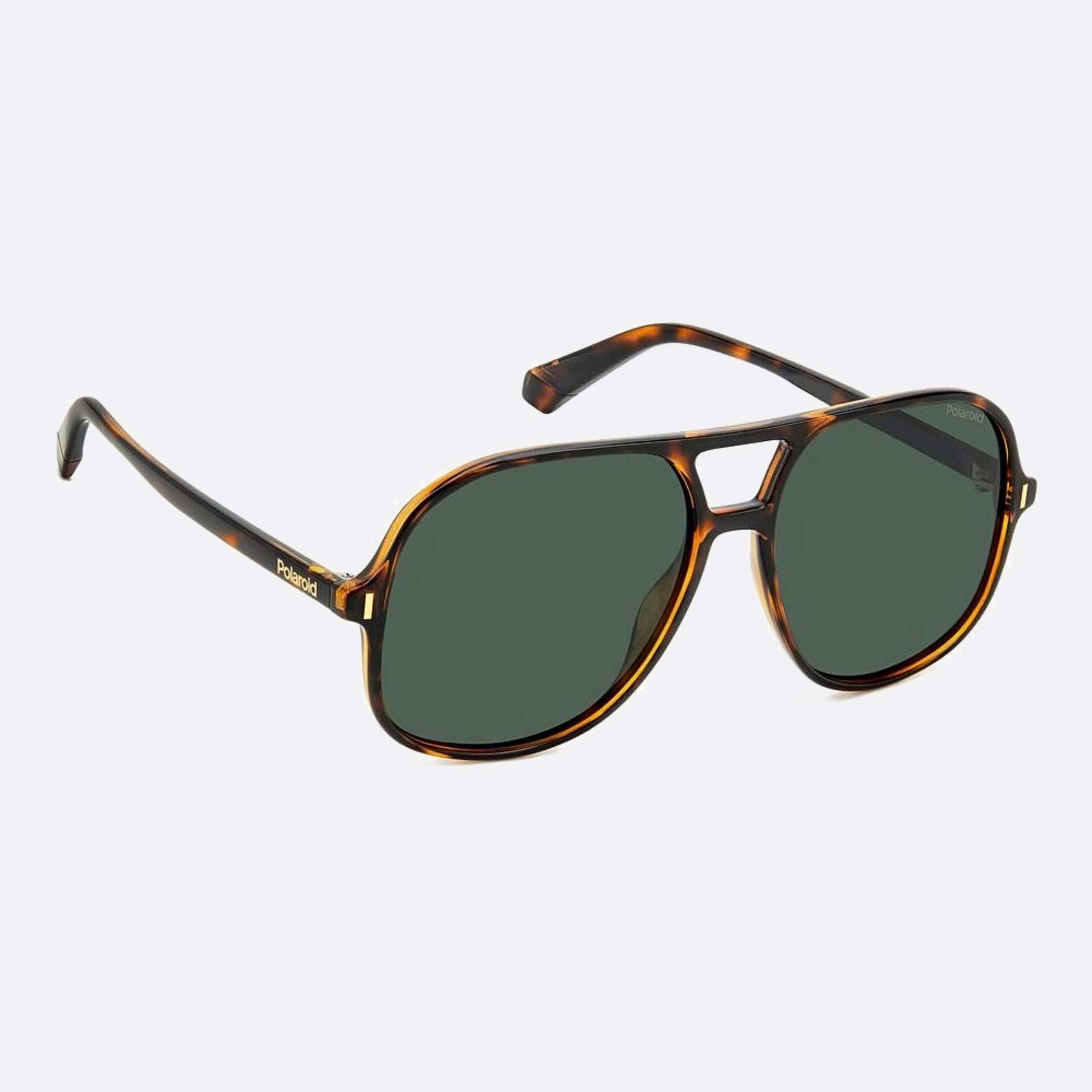 Polaroid 57mm Pld Havana Pilot Polarized Unisex Sunglasses - Detail View