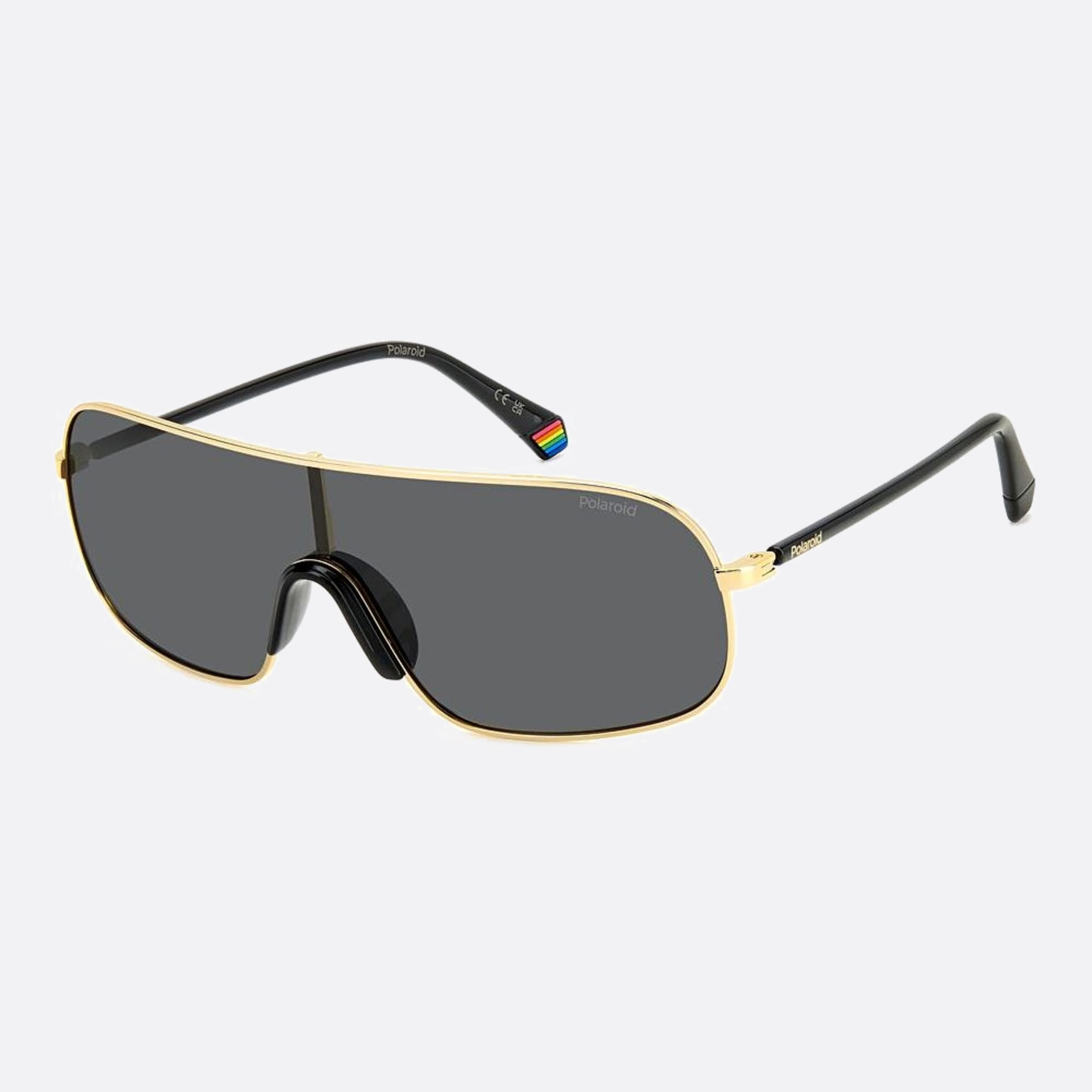 Polaroid 99mm Pld J5g Gold Shield Polarized Unisex Sunglasses - Side View