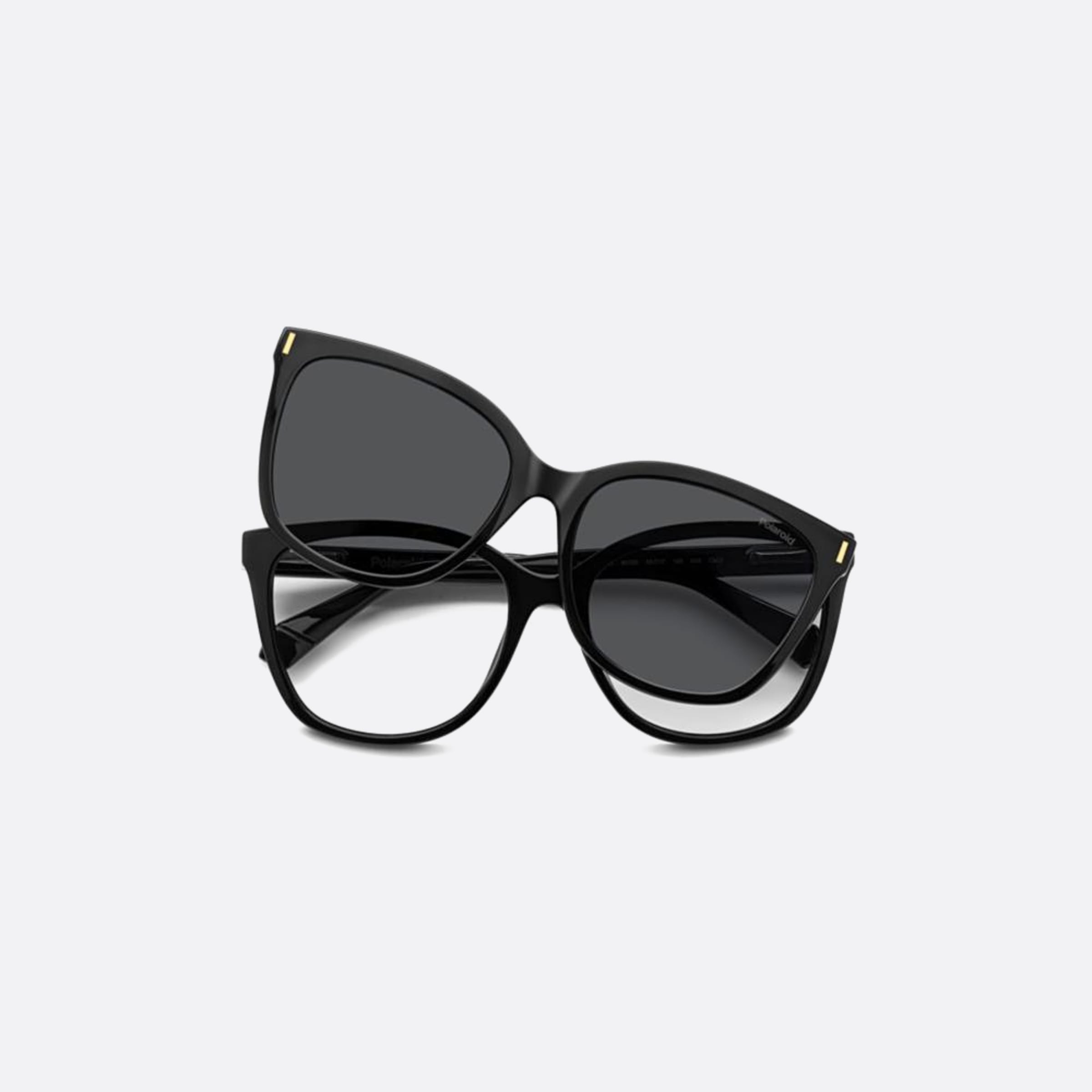 Polaroid 55mm Pld Black Rectangle Polarized Women Sunglasses - Main View