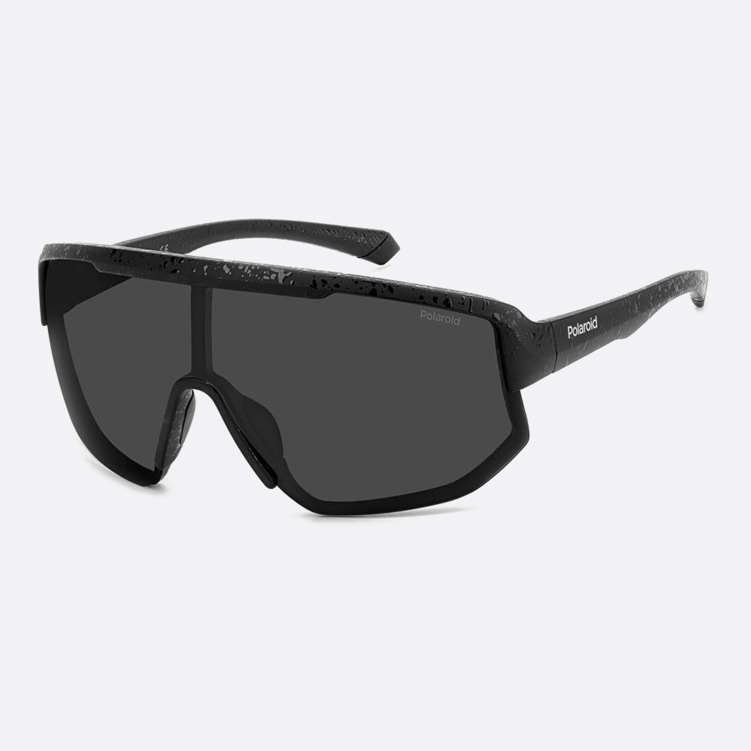 Polaroid 99mm Pld Black Squared Polarized Unisex Sunglasses - Side View