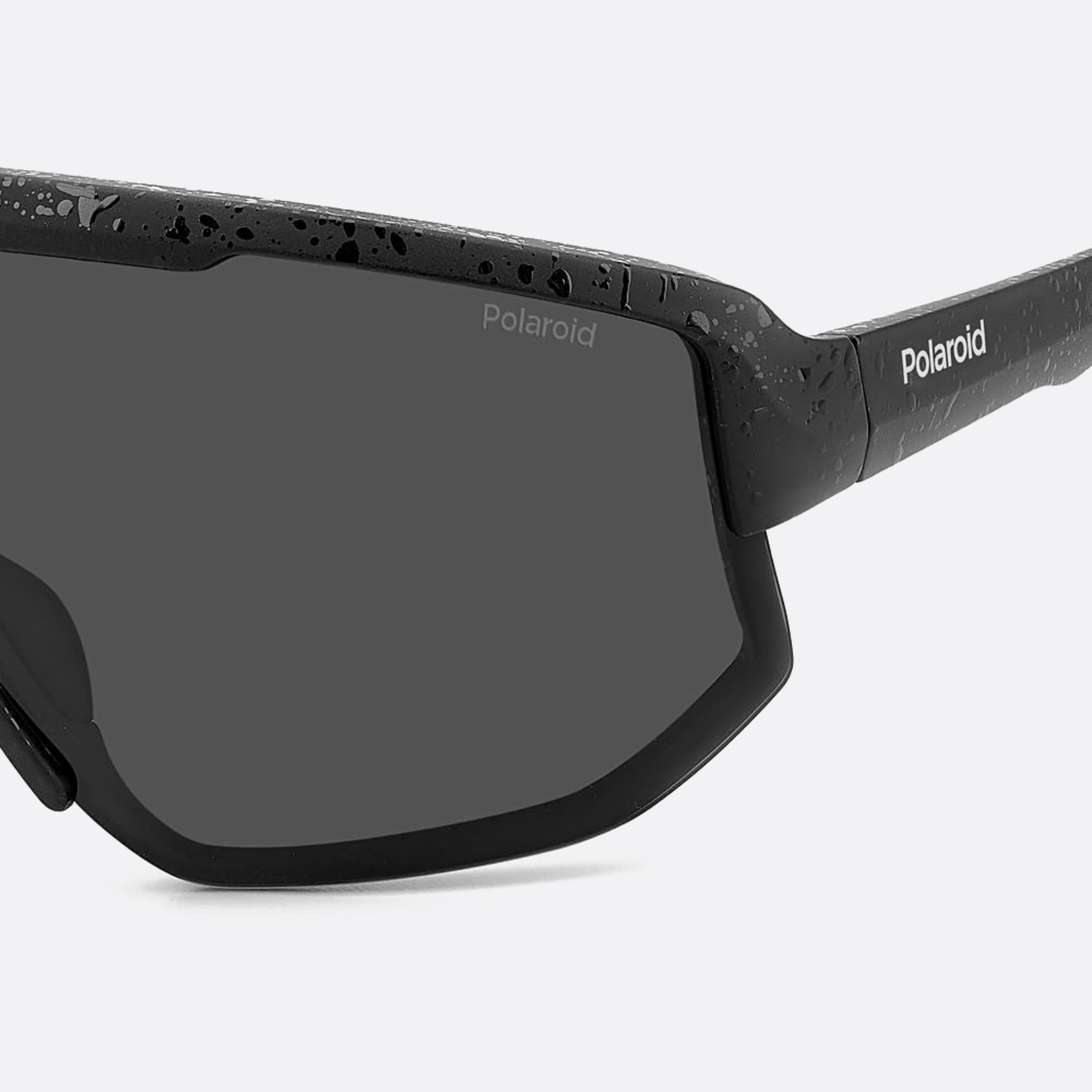 Polaroid 99mm Pld Black Squared Polarized Unisex Sunglasses - Additional Angle