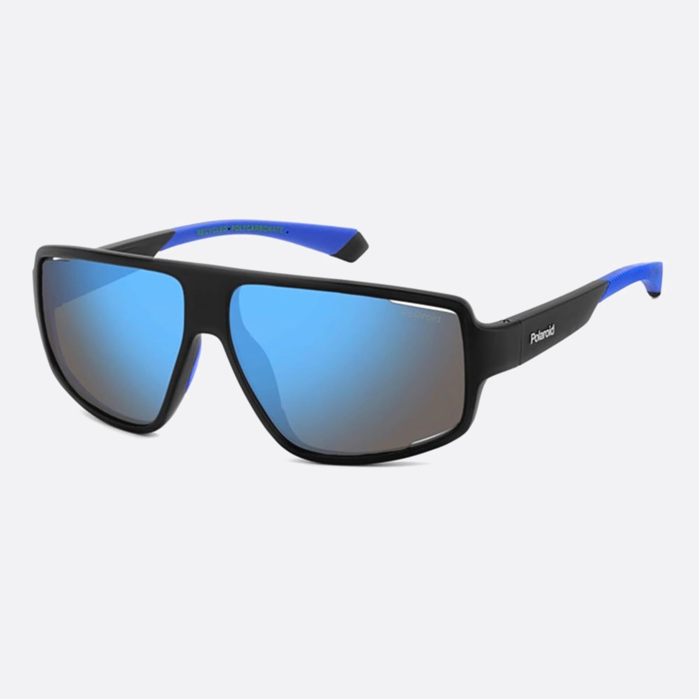 Polaroid 61mm Pld 0vk Black Geometric Polarized Men Sunglasses - Side View