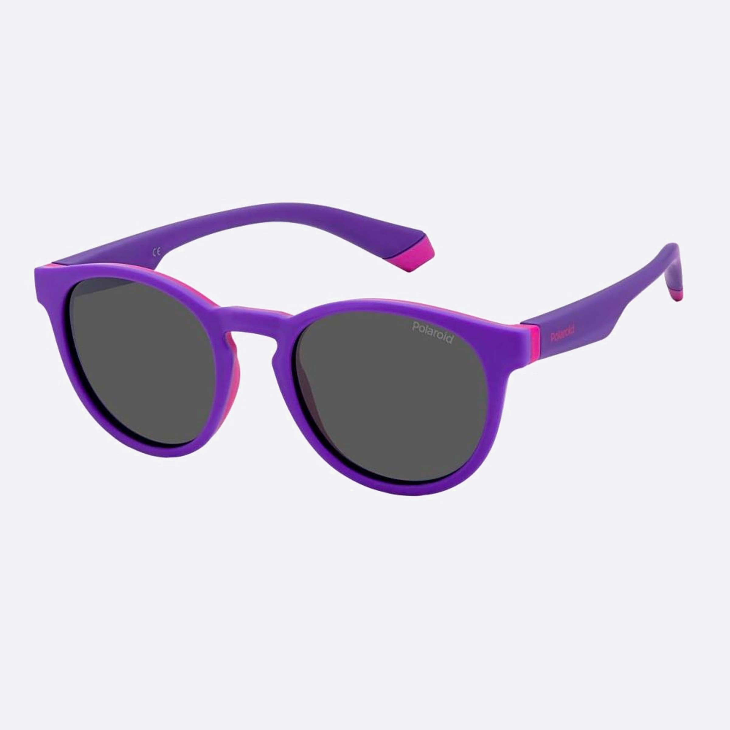 Polaroid 45mm Pld Junior Violet Round Polarized Unisex Sunglasses - Side View