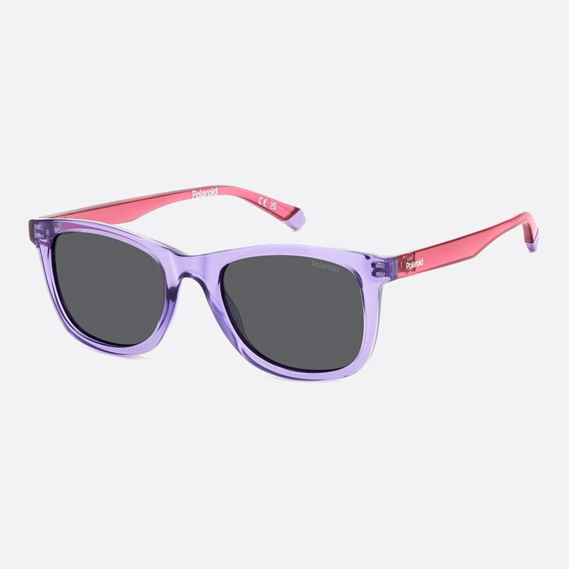 Polaroid 46mm Pld Violet Squared Unisex Sunglasses - Side View