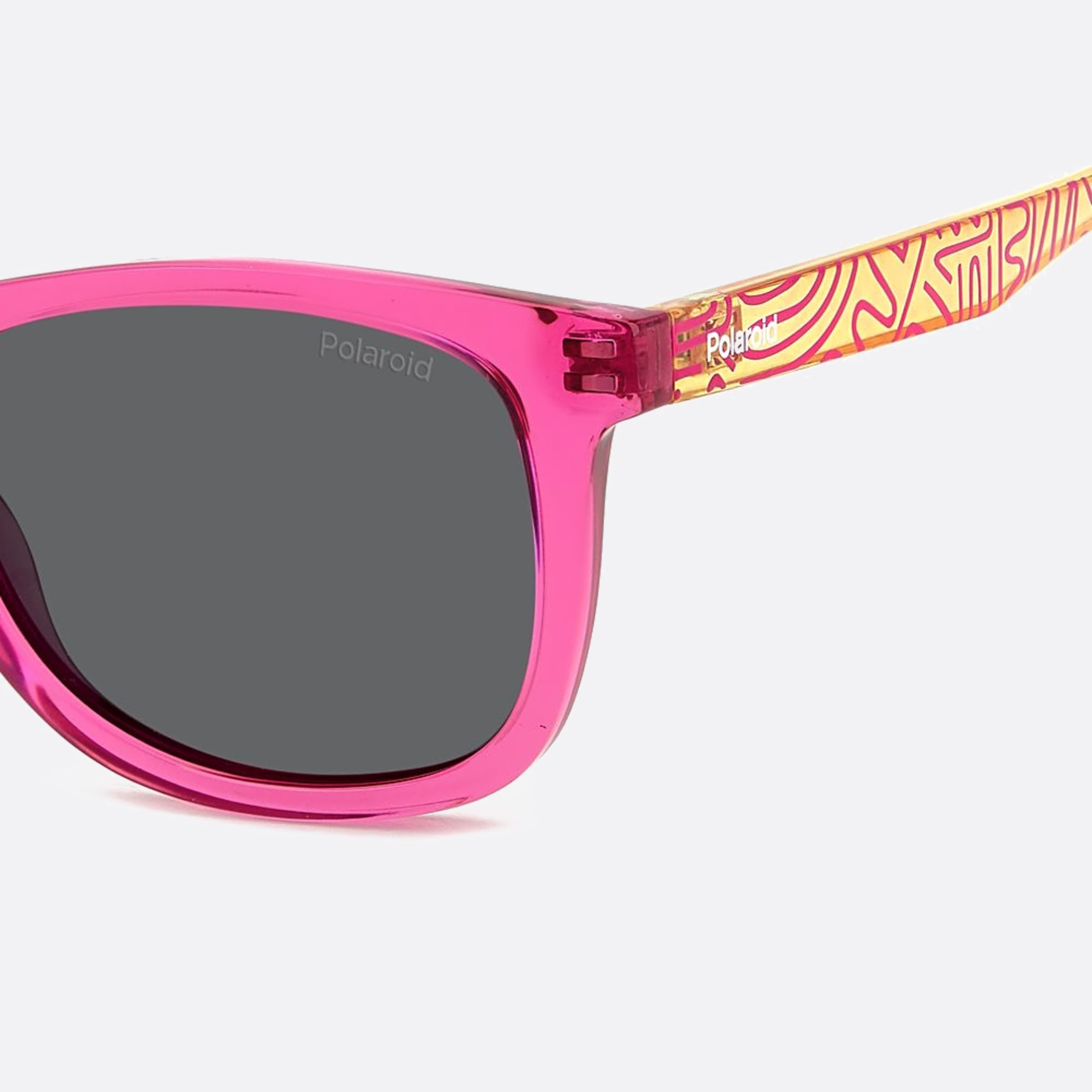 Polaroid 46mm Pld Mu1 Pink Squared Unisex Sunglasses - Detail View