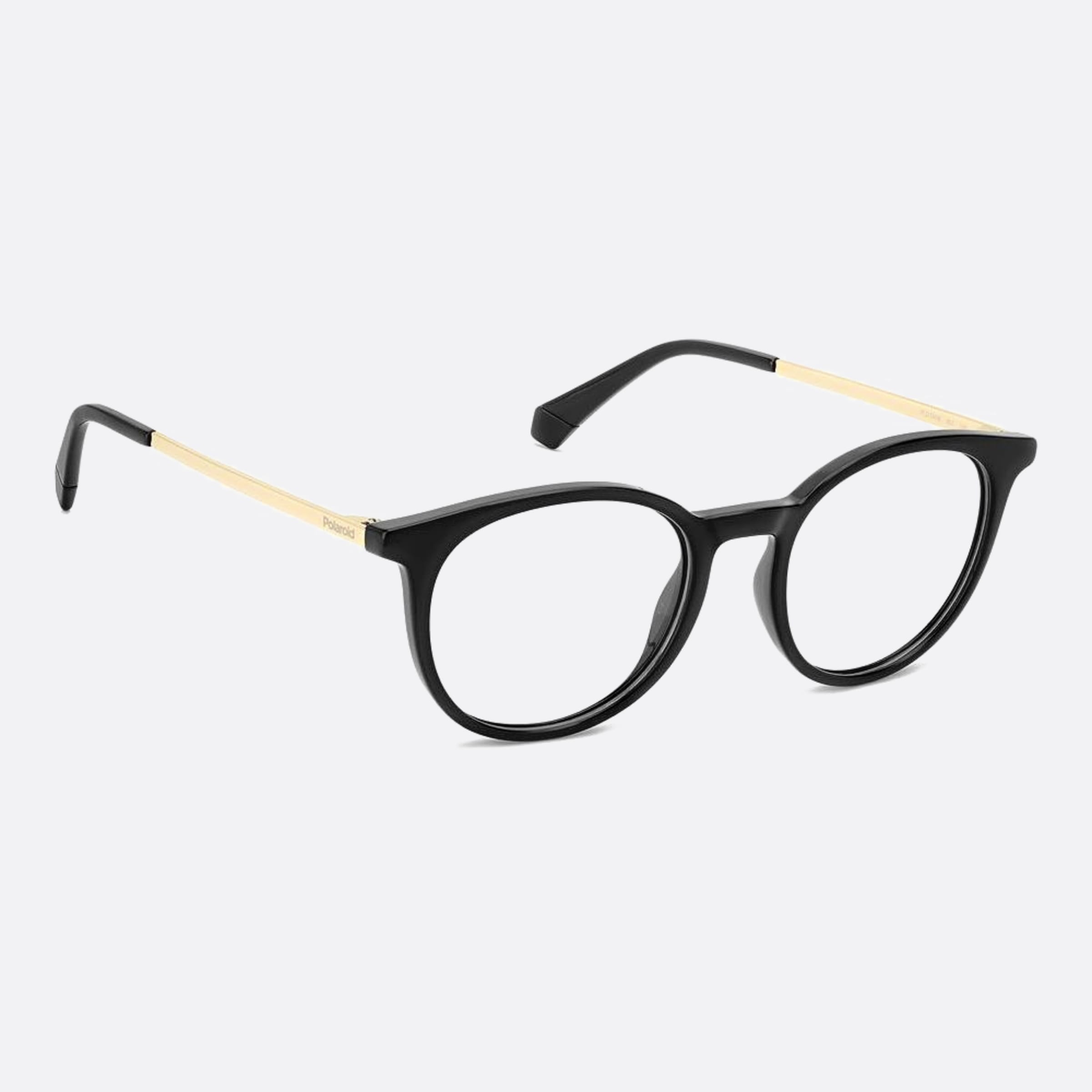 Polaroid 50mm Pld D496 Black Geometric Unisex Eyeglasses - Detail View
