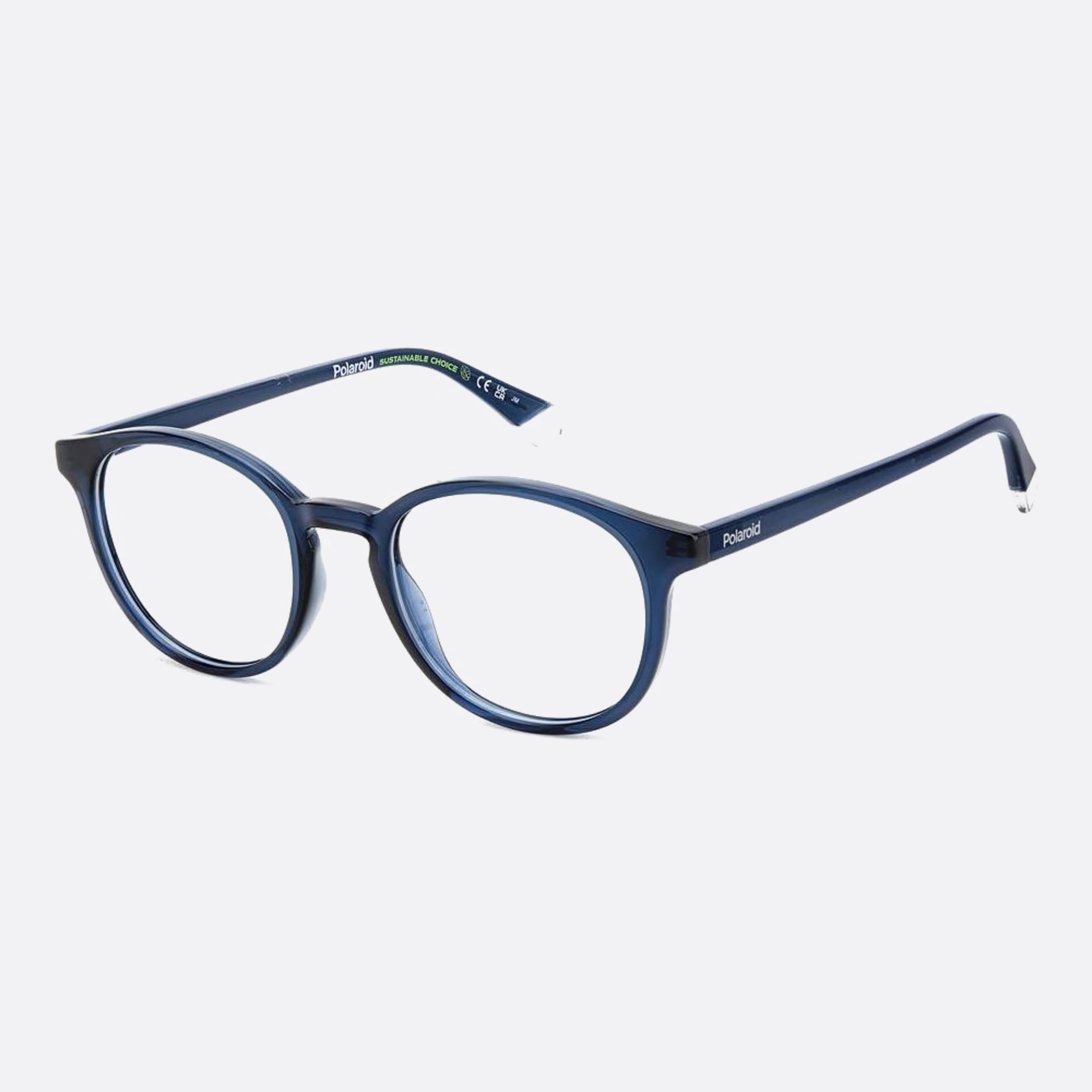 Polaroid 48mm Pld D498 Pjp Blue Geometric Unisex Eyeglasses - Side View