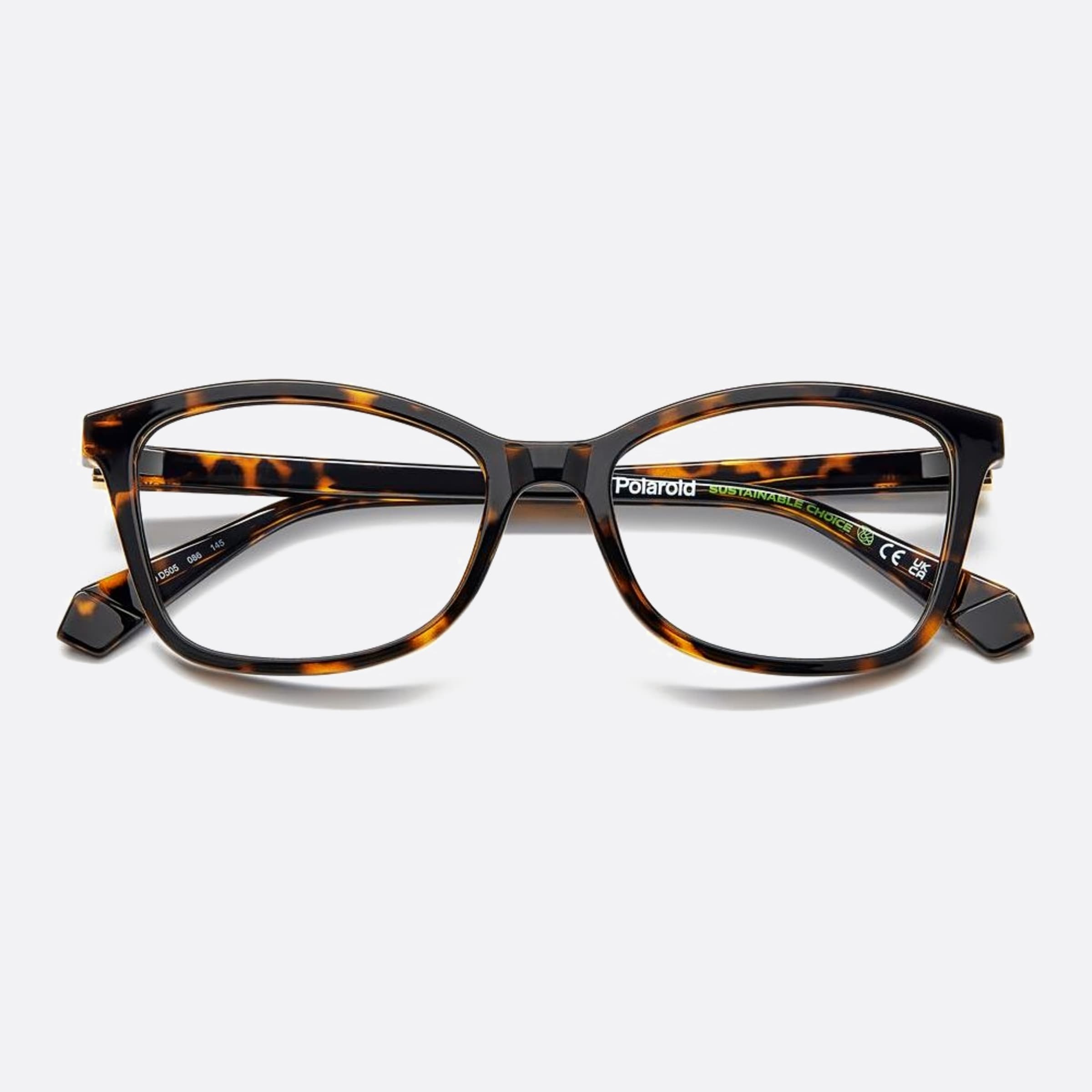 Polaroid 53mm Pld D505 Havana Geometric Unisex Eyeglasses - Lifestyle Shot