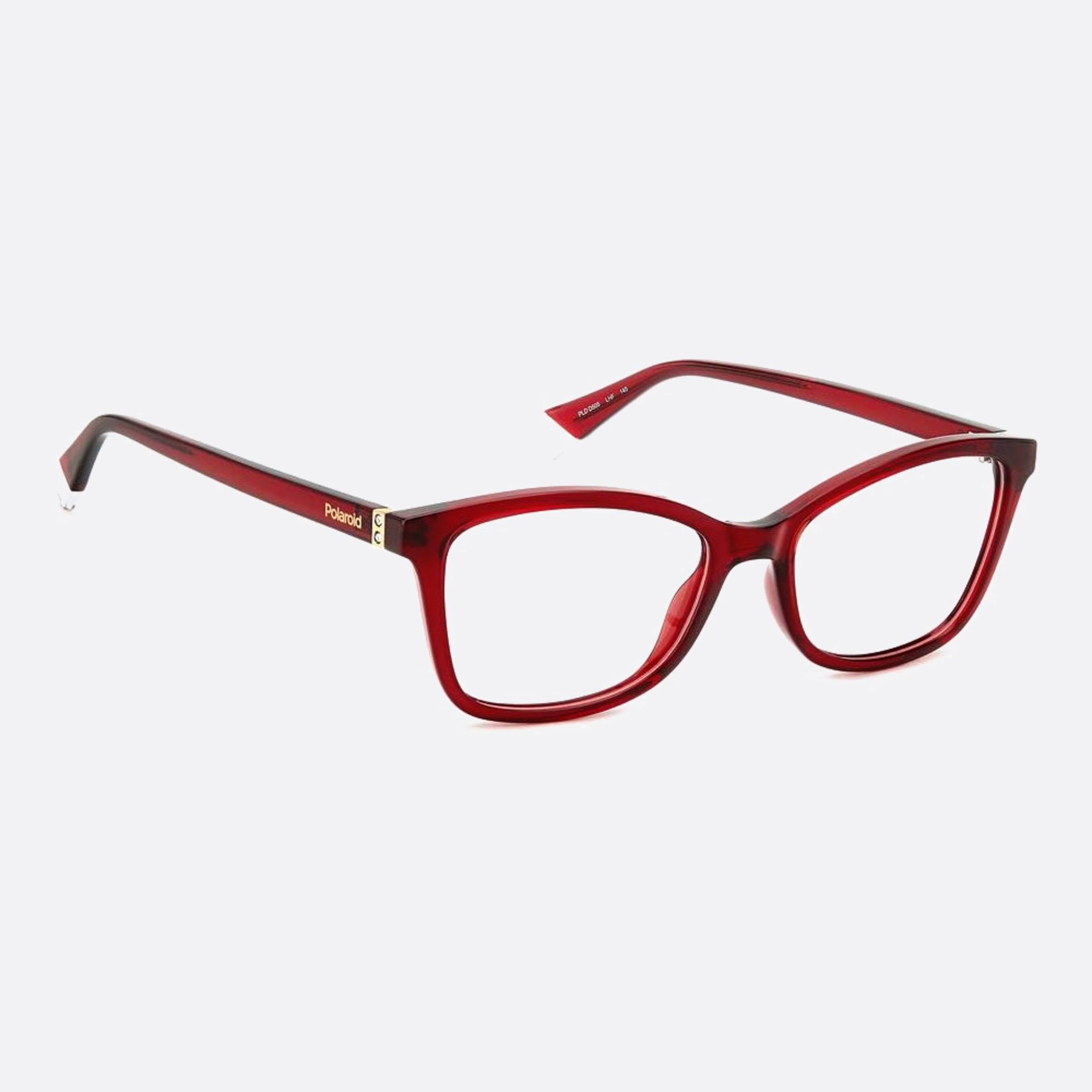 Polaroid 53mm Pld D505 Lhf Red Geometric Unisex Eyeglasses - Lifestyle Shot