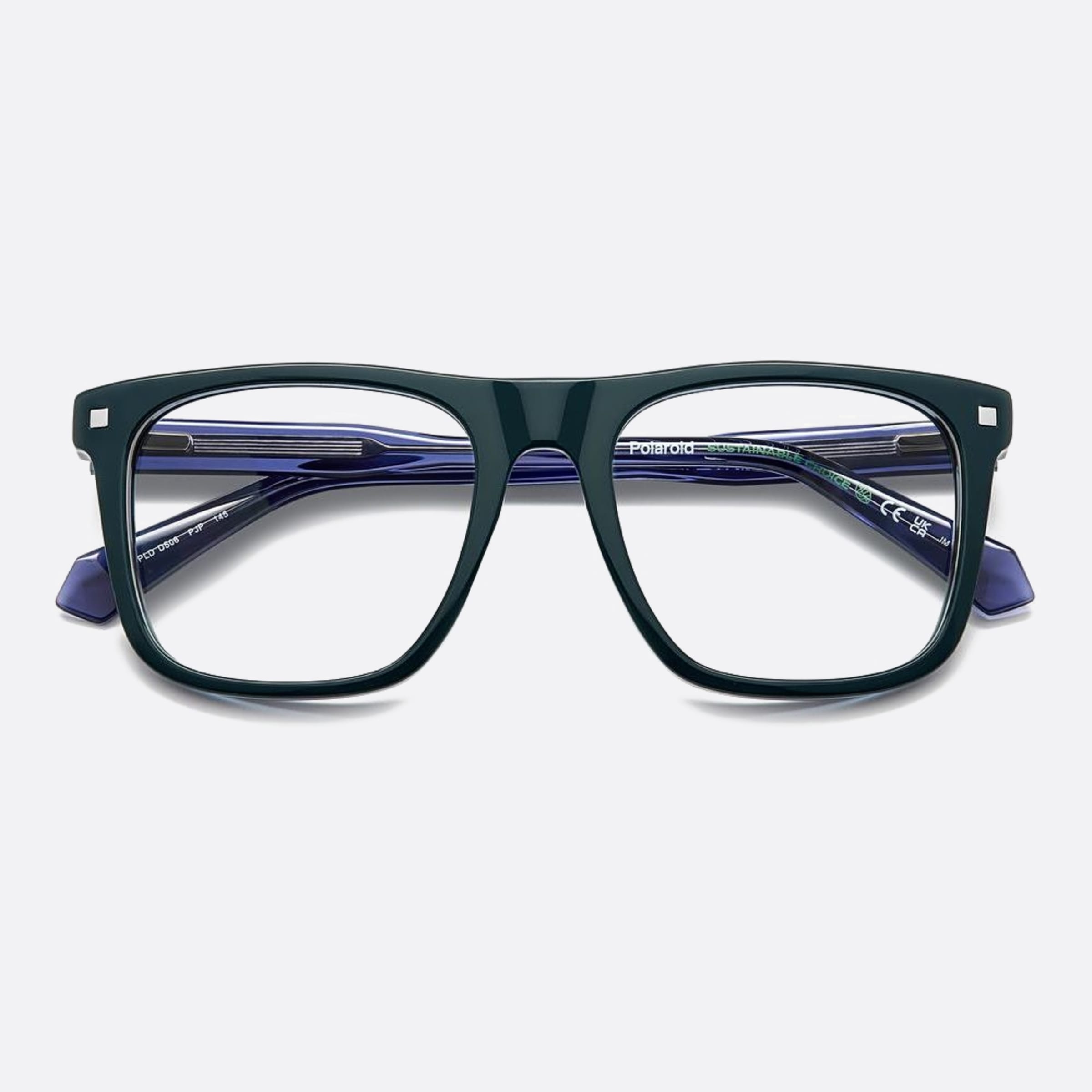 Polaroid 53mm Pld D506 Pjp Blue Geometric Men Eyeglasses - Detail View