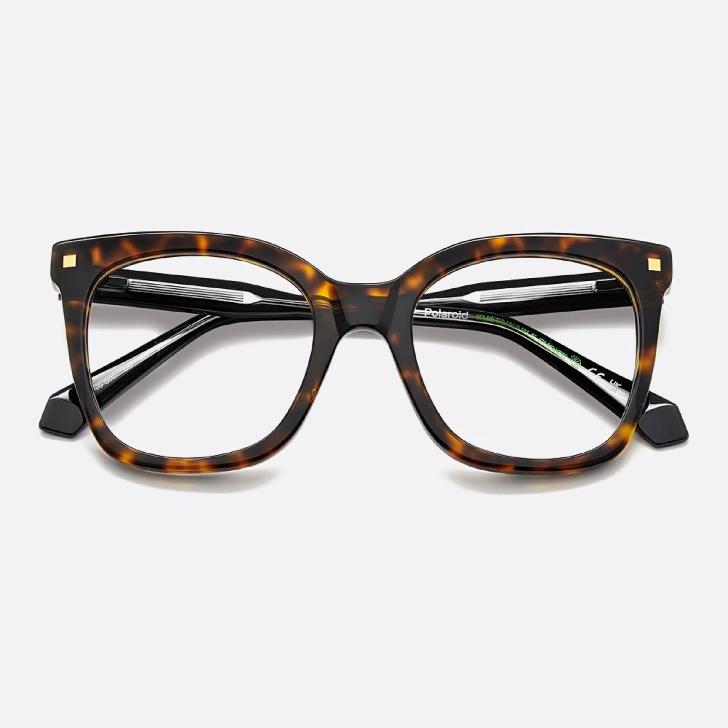 Polaroid 51mm Pld D507 Havana Squared Women Eyeglasses - Detail View
