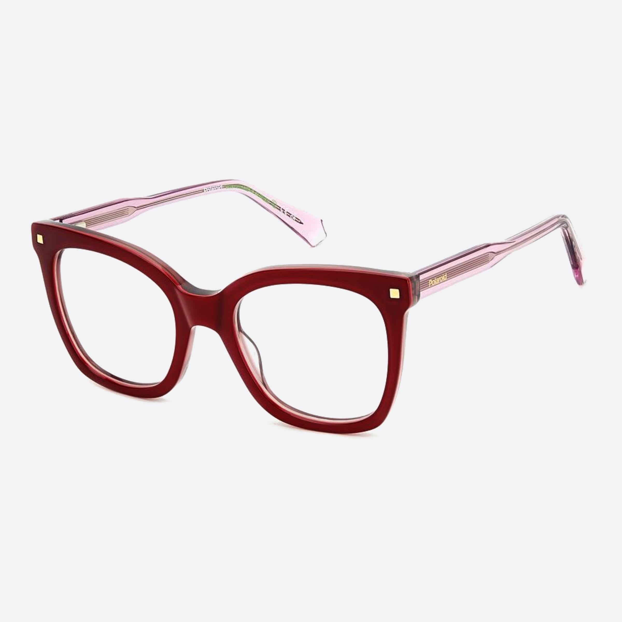 Polaroid 51mm Pld D507 92y Red Squared Women Eyeglasses - Side View