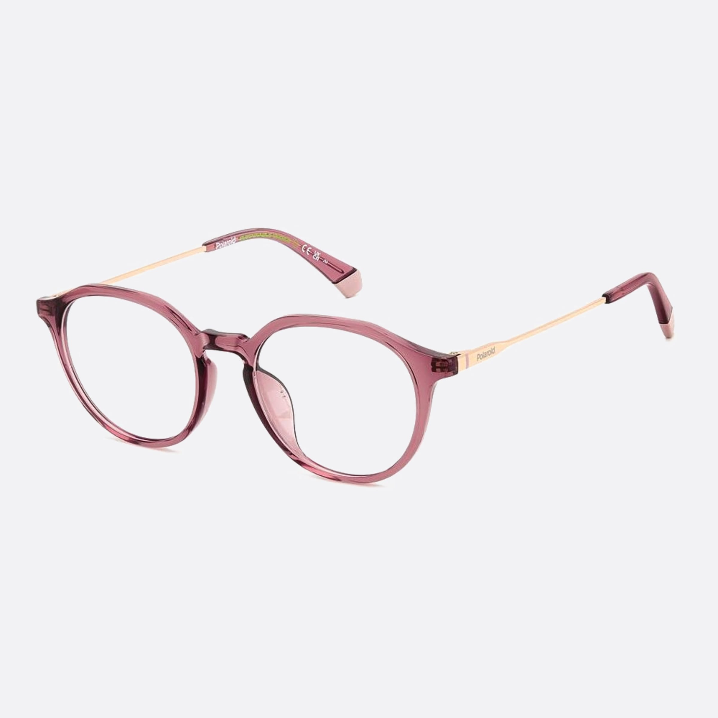 Polaroid 49mm Pld D510 8cq Red Round Unisex Eyeglasses - Side View