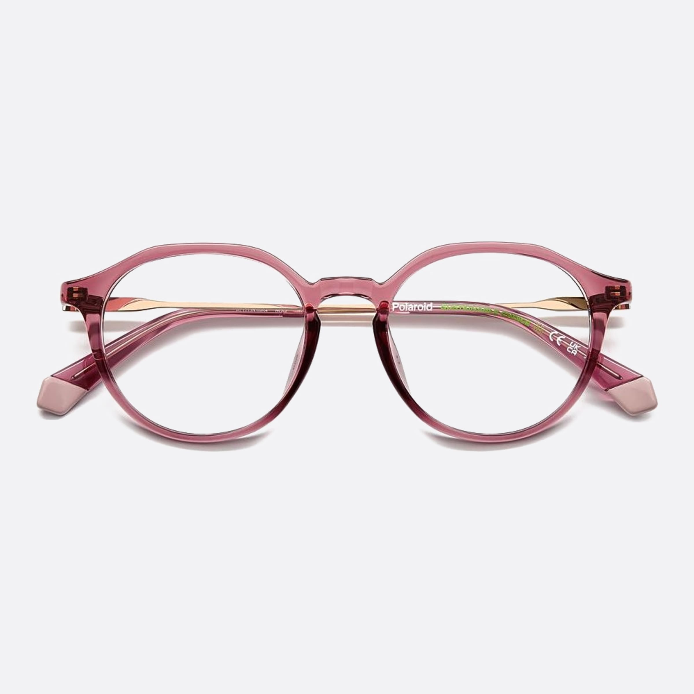 Polaroid 49mm Pld D510 8cq Red Round Unisex Eyeglasses - Detail View