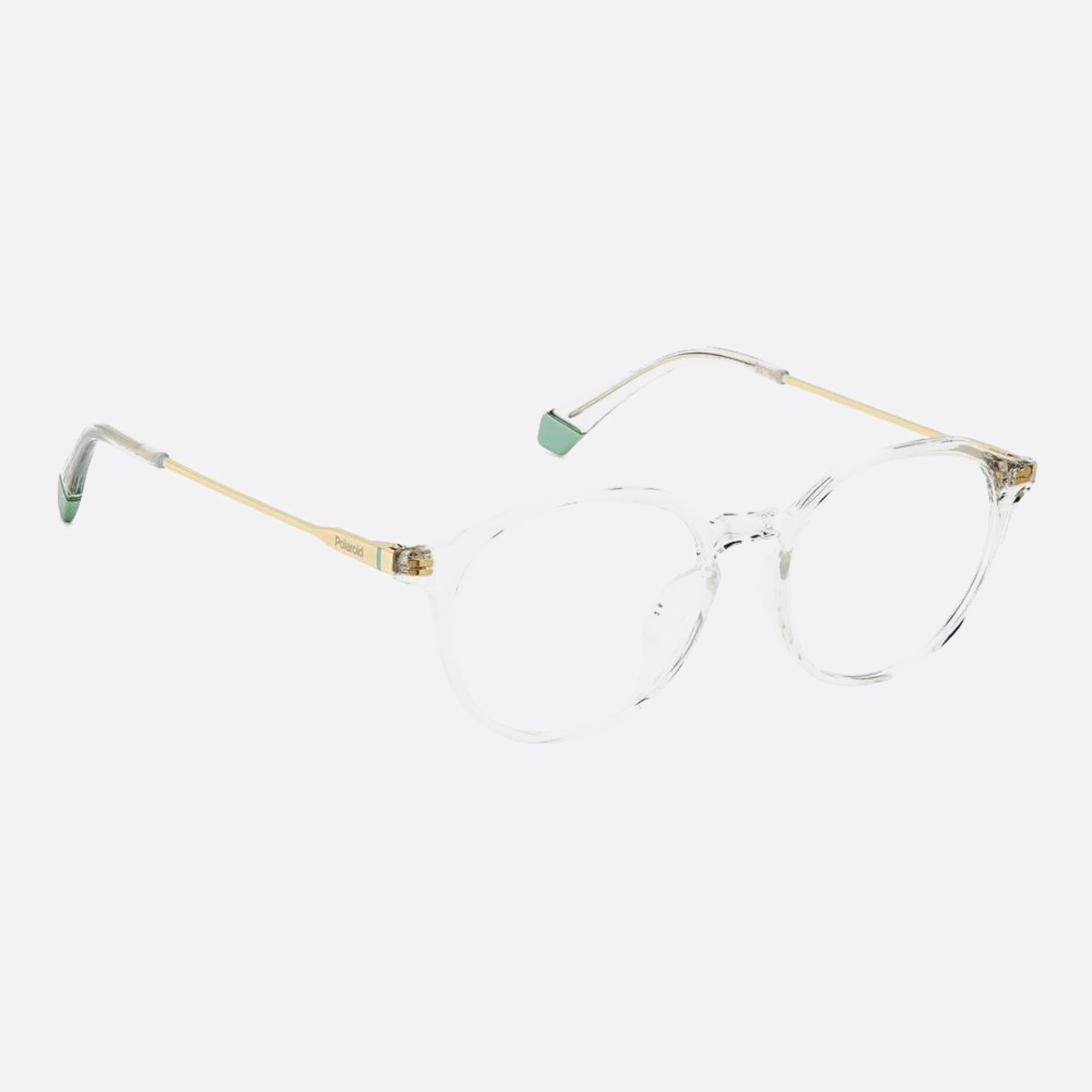Polaroid 49mm Pld D510 Transparent Round Unisex Eyeglasses - Detail View