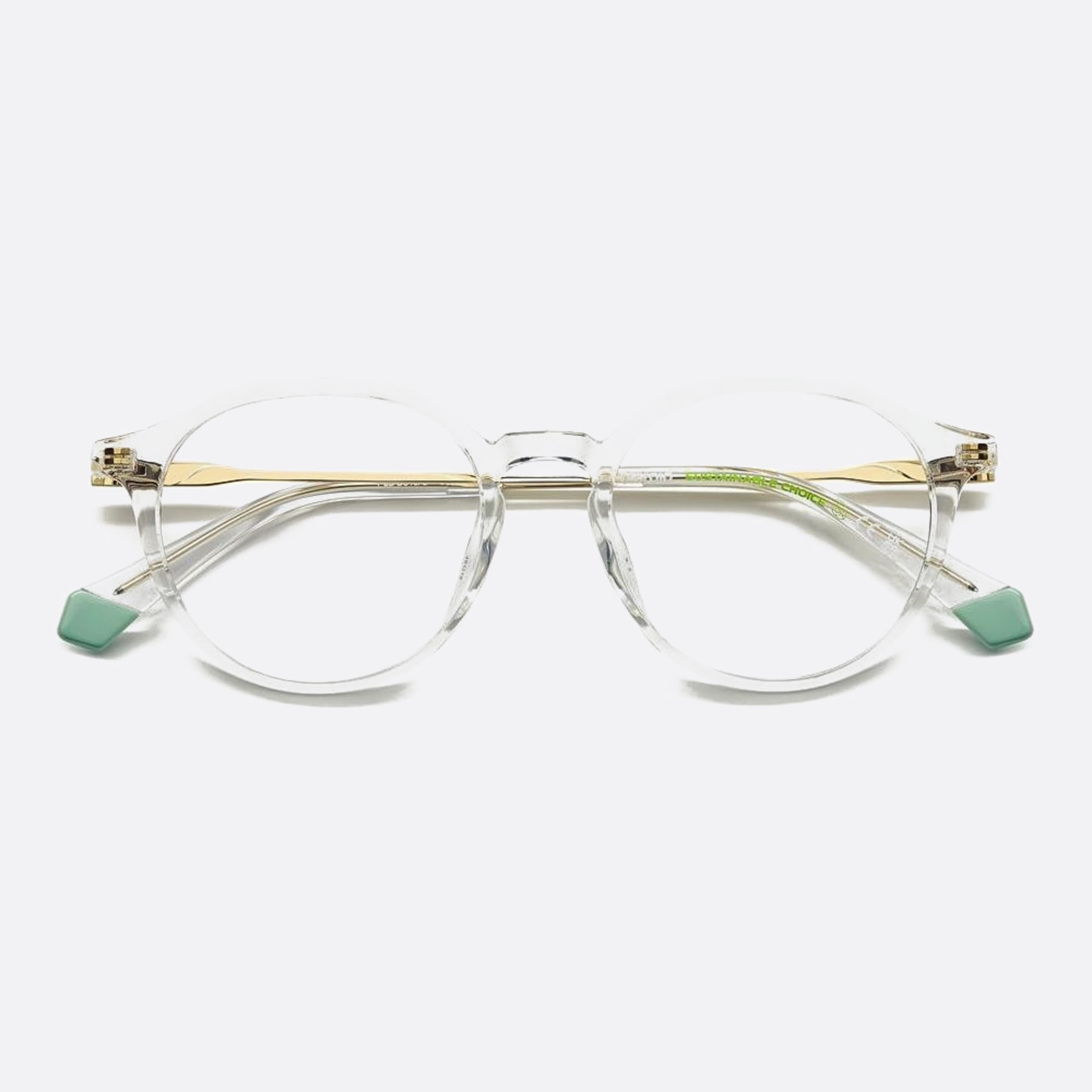Polaroid 49mm Pld D510 Transparent Round Unisex Eyeglasses - Additional Angle