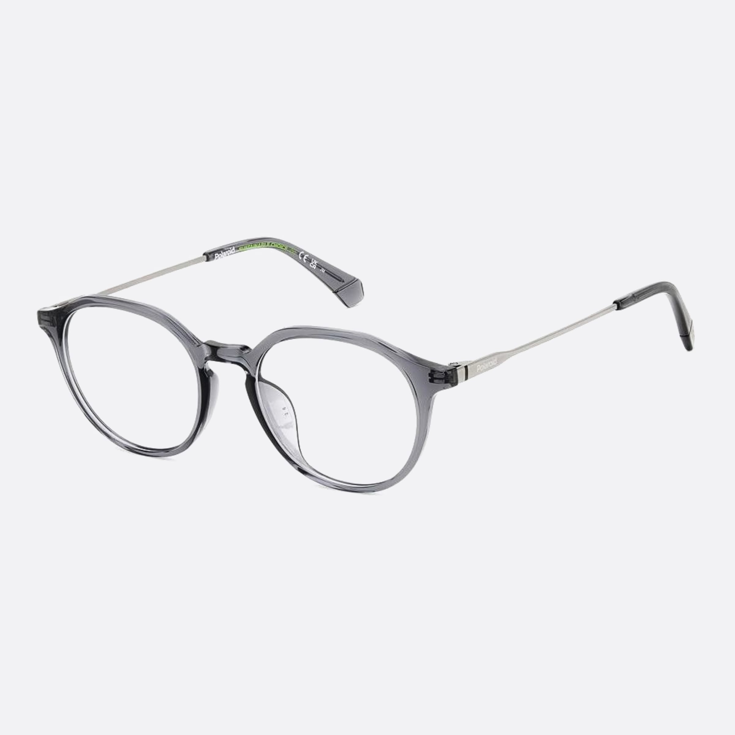 Polaroid 49mm Pld D510 Kb7 Grey Round Unisex Eyeglasses - Side View