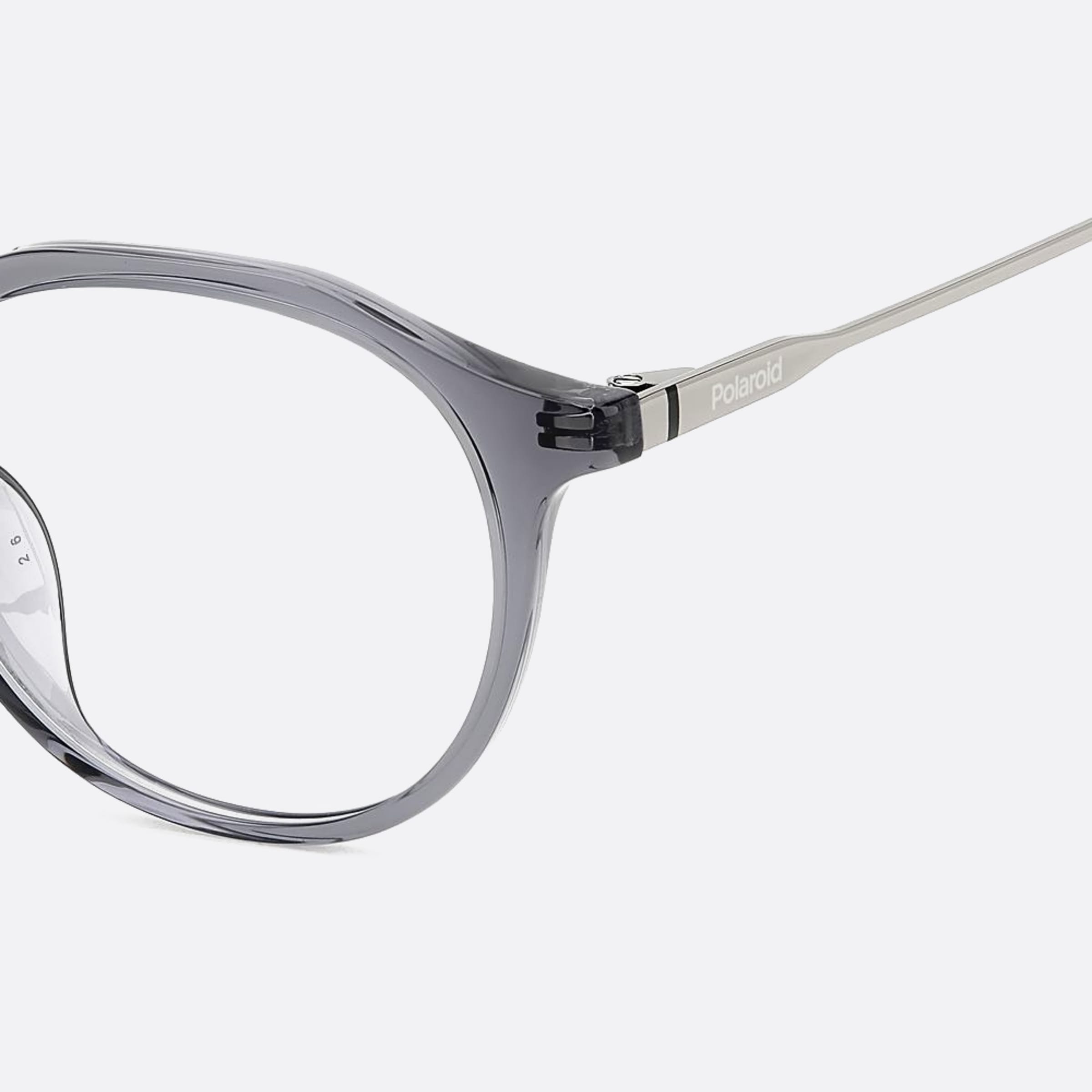 Polaroid 49mm Pld D510 Kb7 Grey Round Unisex Eyeglasses - Lifestyle Shot