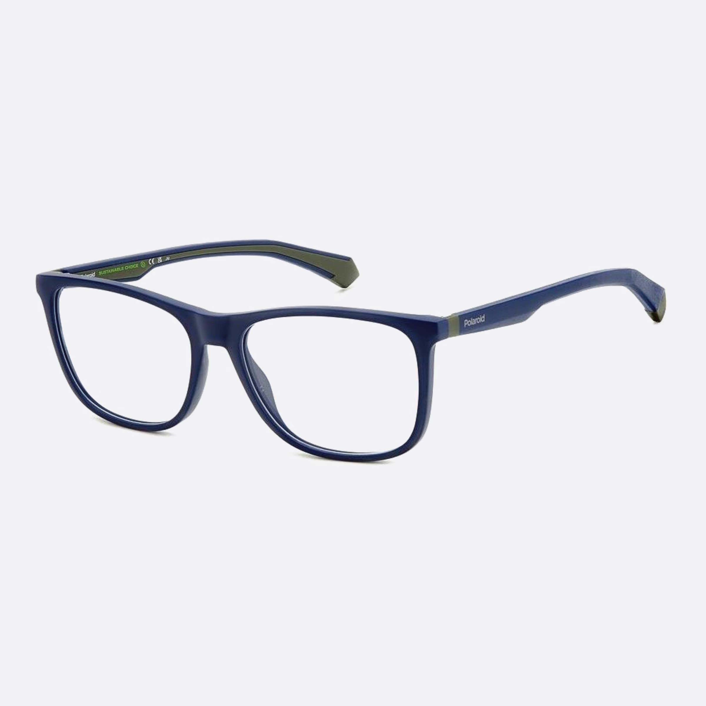 Polaroid 55mm Pld D517 Pjp Blue Geometric Unisex Eyeglasses - Side View