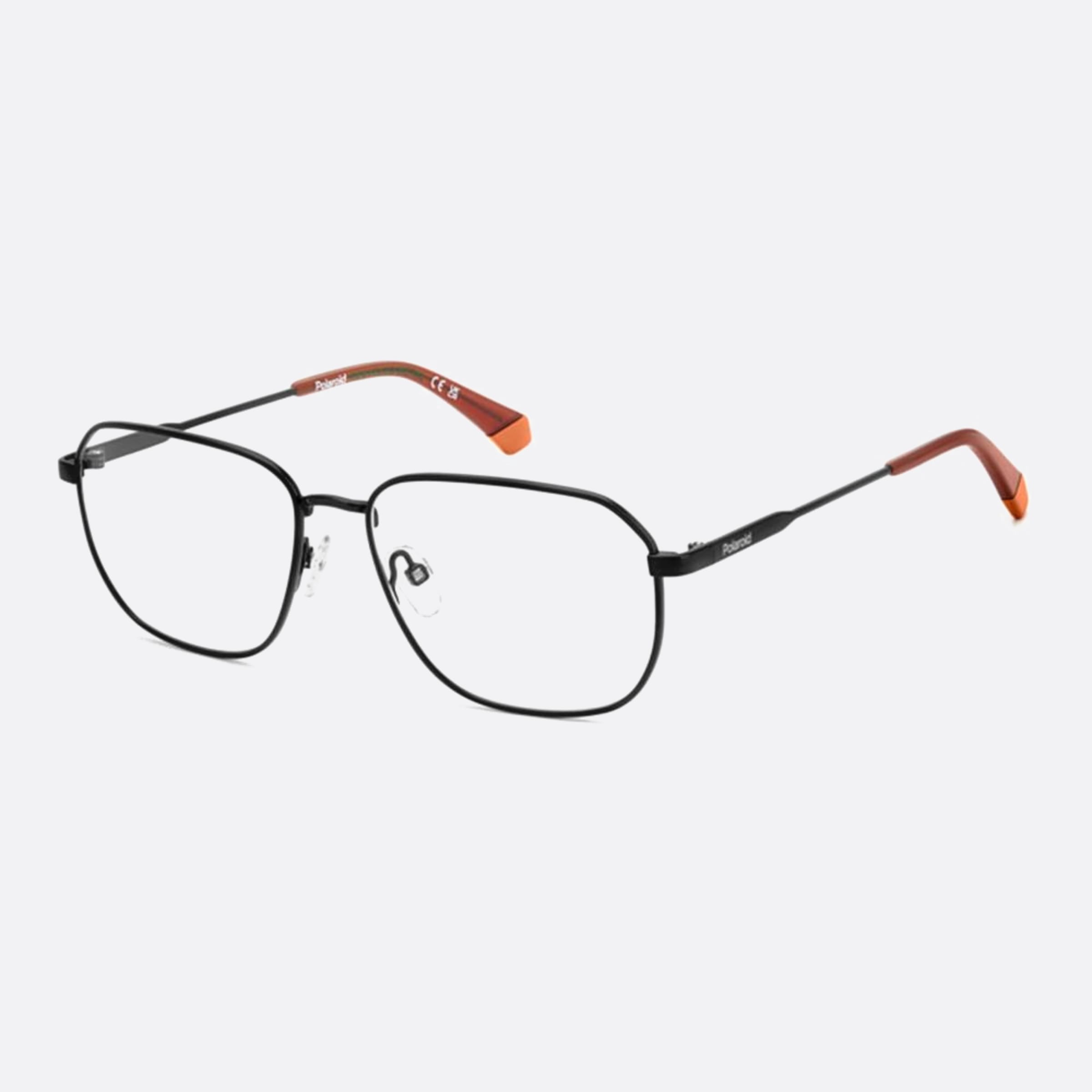 Polaroid 57mm Pld D538 Black Rectangle Men Eyeglasses - Side View