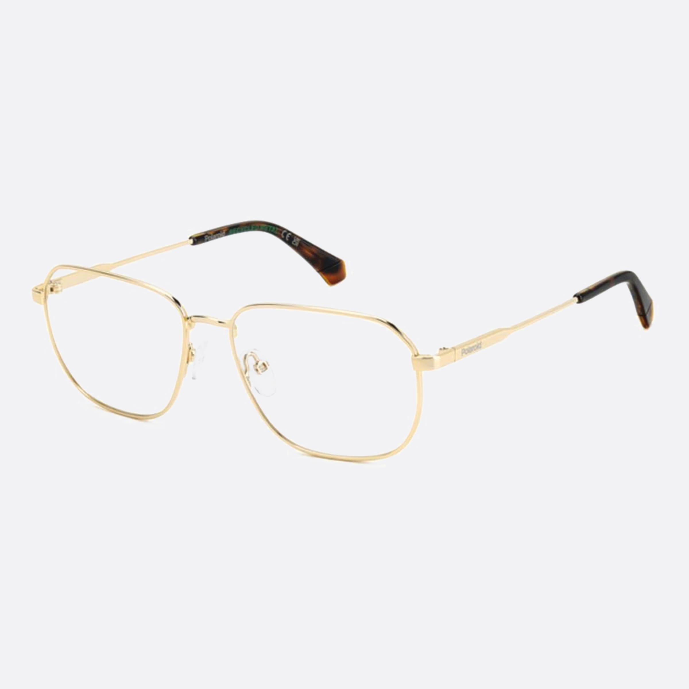 Polaroid 57mm Pld D538 J5g Gold Rectangle Men Eyeglasses - Side View