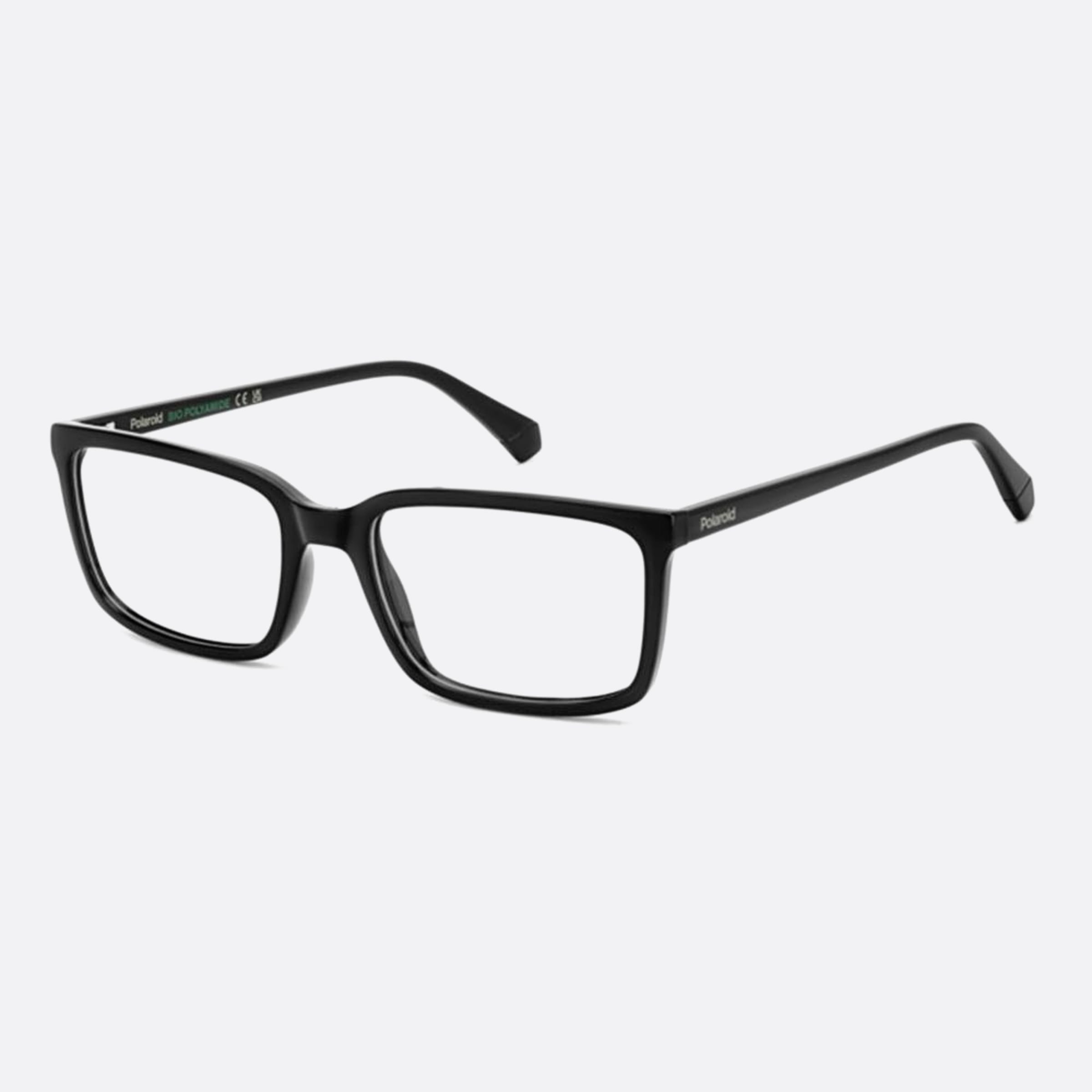 Polaroid 57mm Pld D546 Black Rectangle Men Eyeglasses - Side View