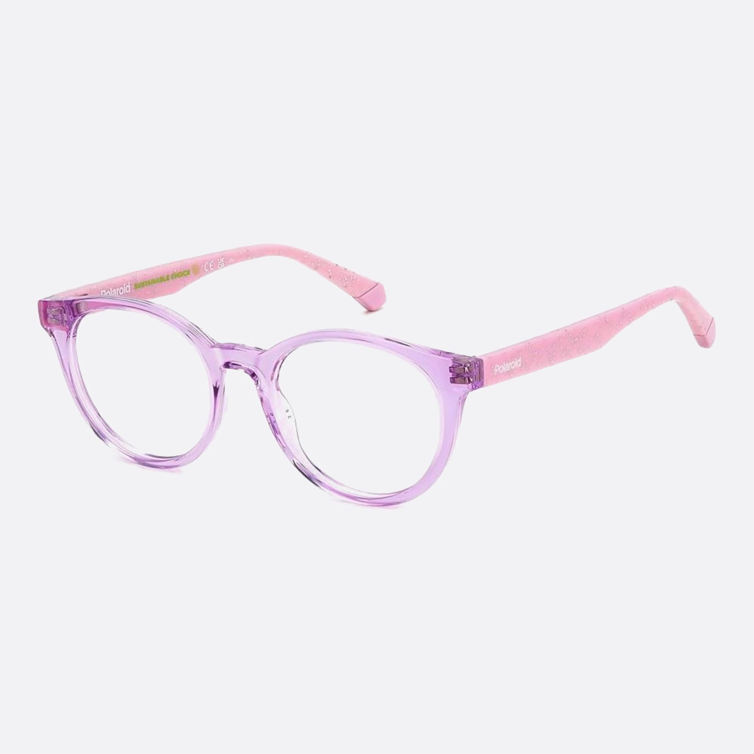 Polaroid 44mm Pld D831 Junior Violet Geometric Children Eyeglasses - Side View
