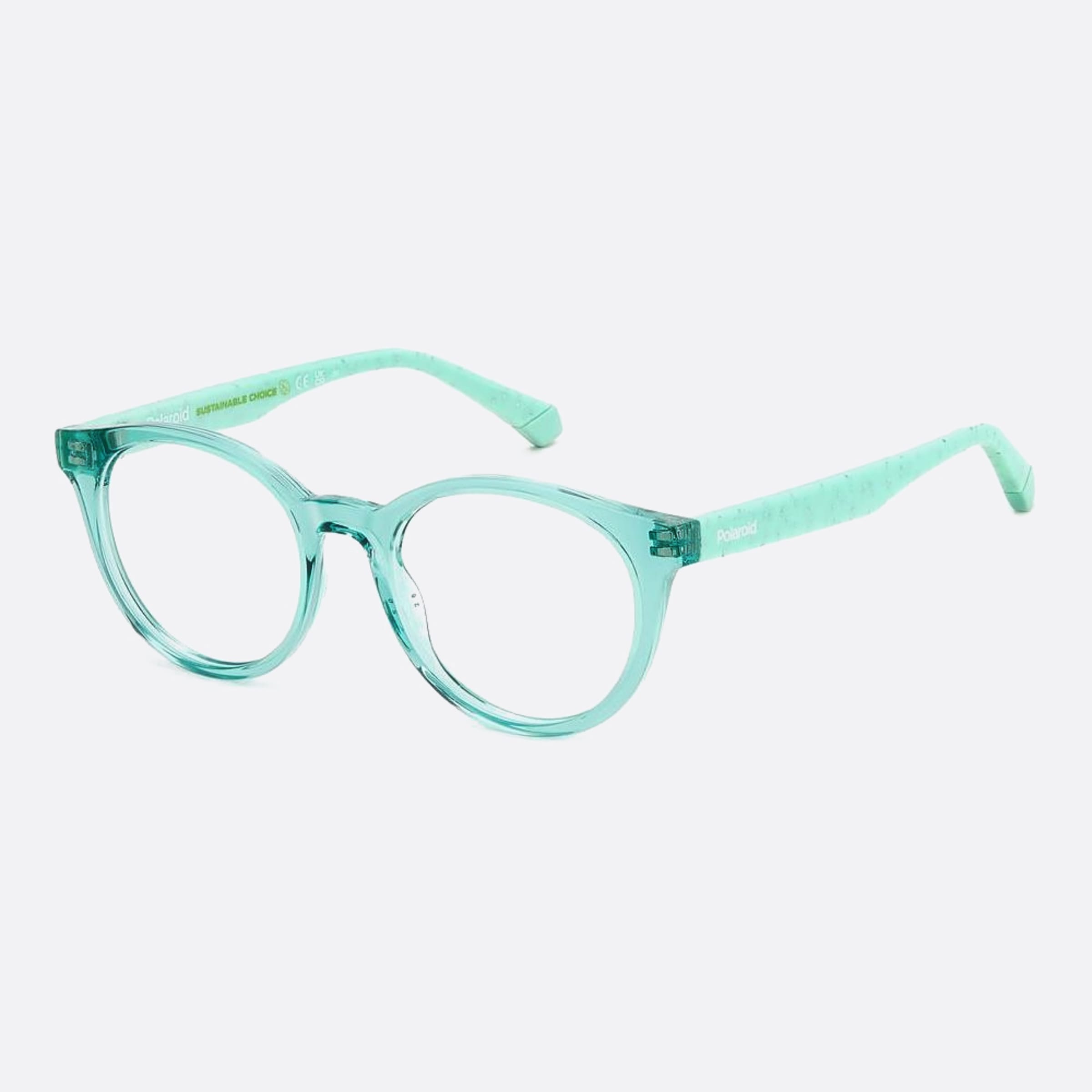 Polaroid 44mm Pld D831 Junior Wk2 Blue Geometric Children Eyeglasses - Side View