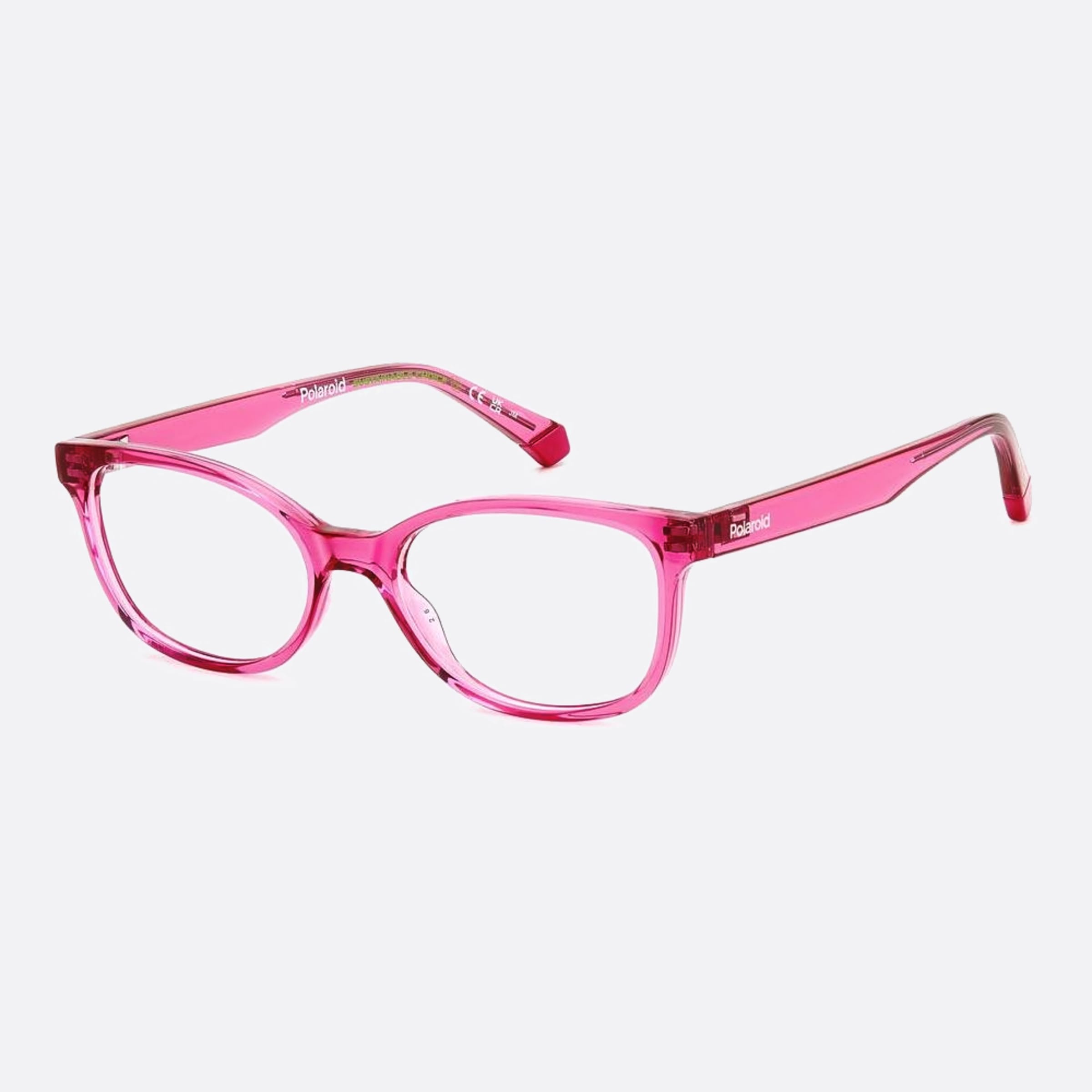 Polaroid 47mm Pld D833 Junior Mu1 Pink Cat Eye Children Eyeglasses - Side View